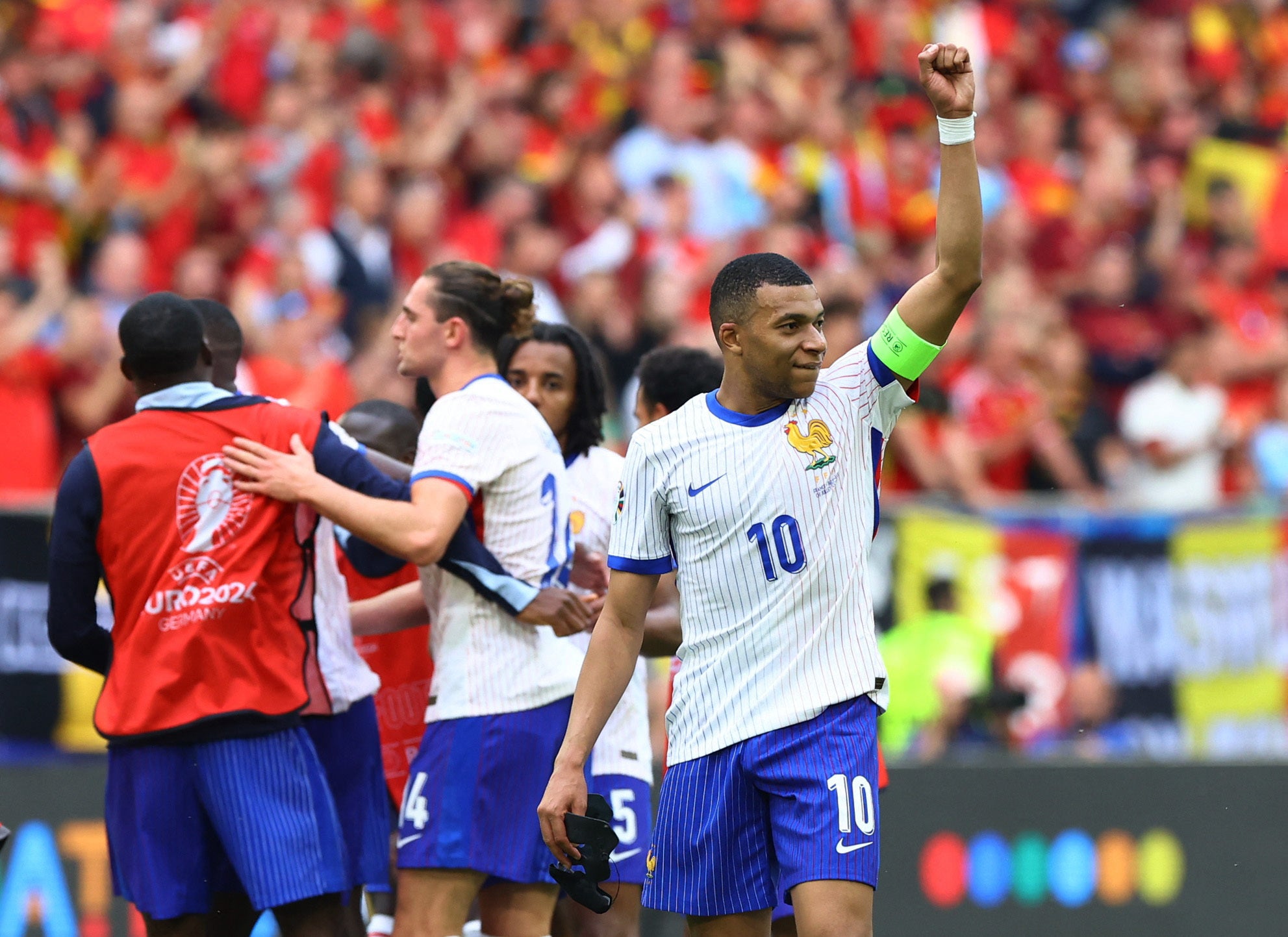 Mbappe celebrates France’s edgy win over Belgium