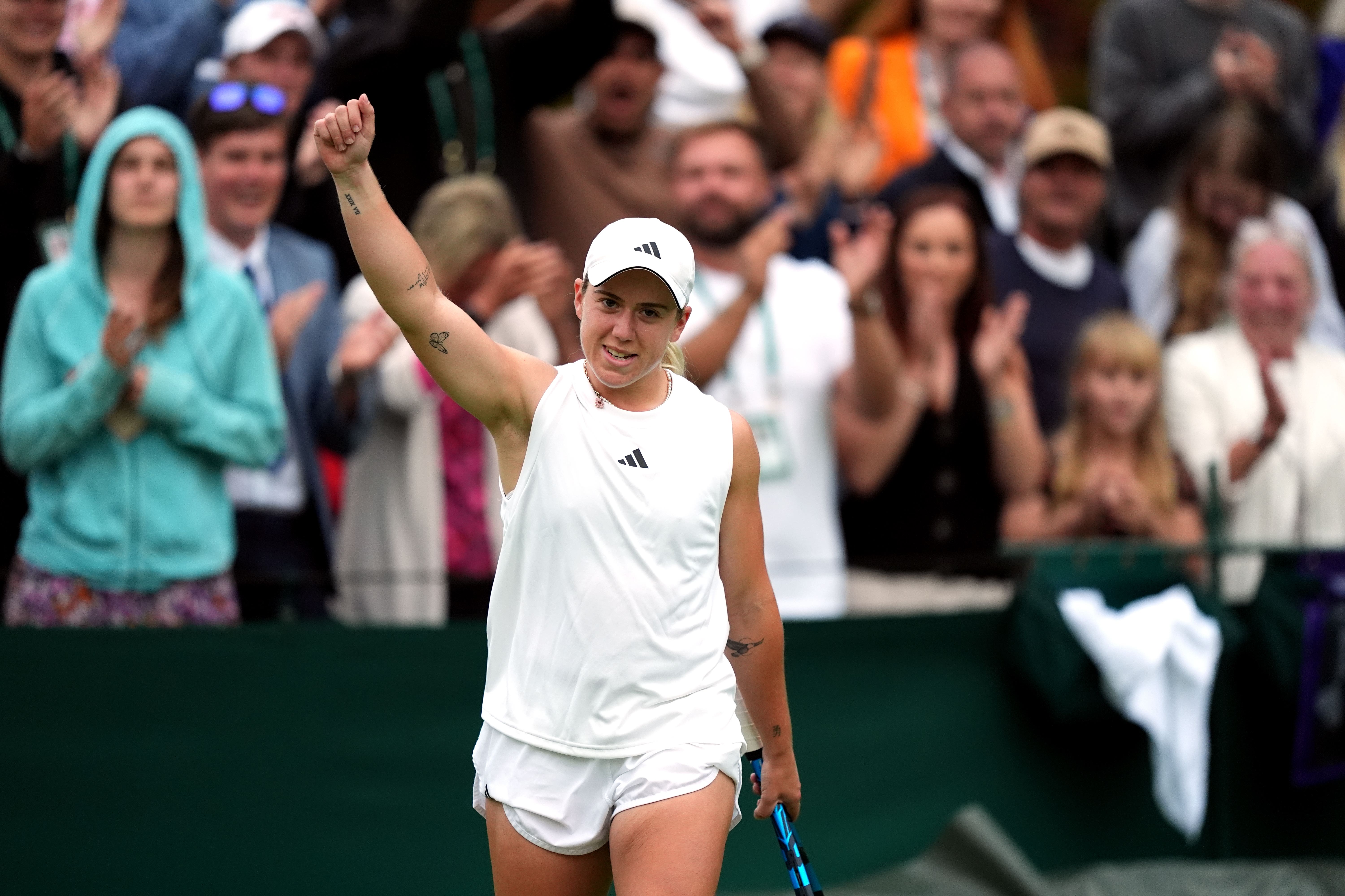 Sonay Kartal fought from a set down to Sorana Cirstea to reach the second round of Wimbledon (Jordan Pettitt/PA)