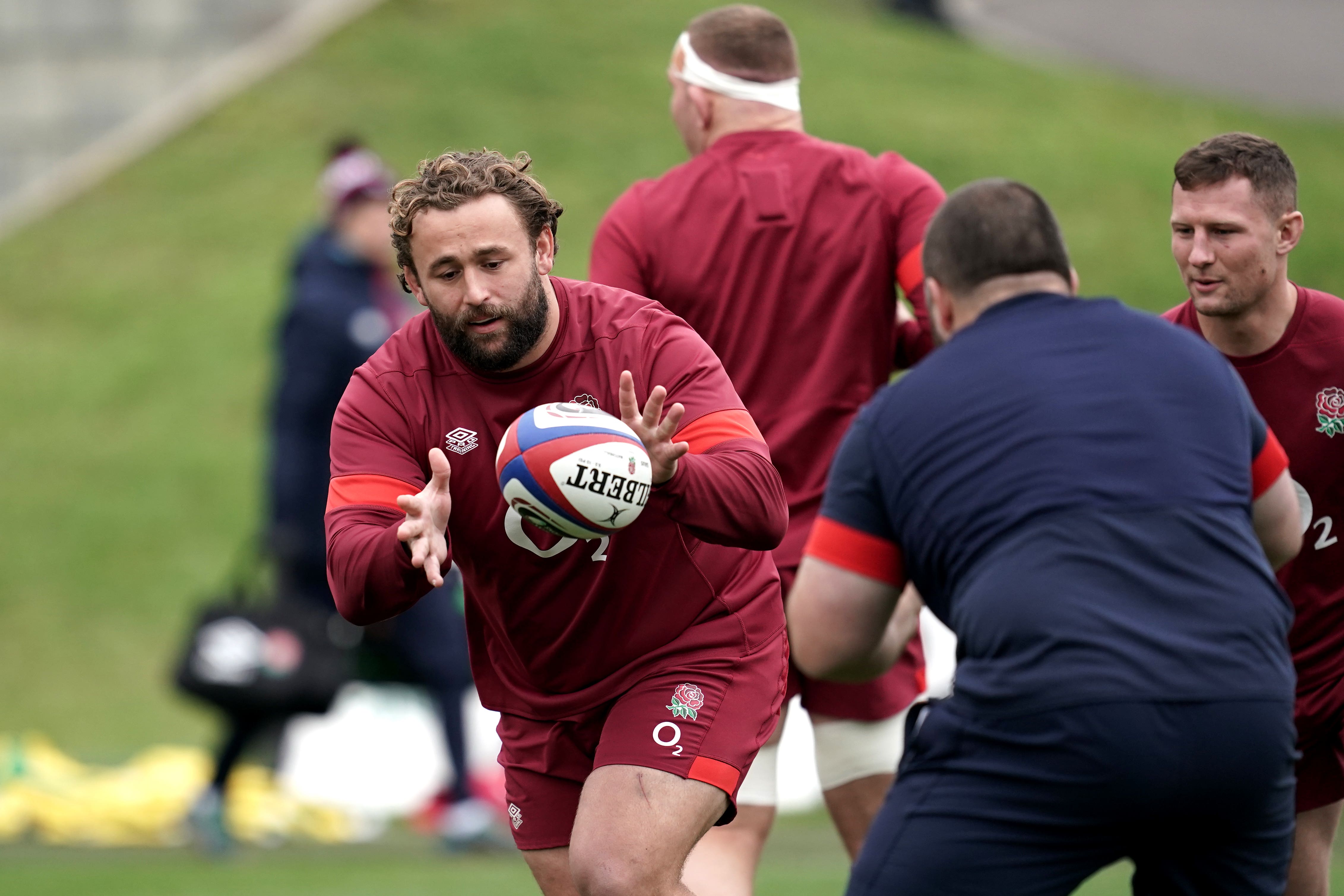 England’s Will Stuart in training (PA)