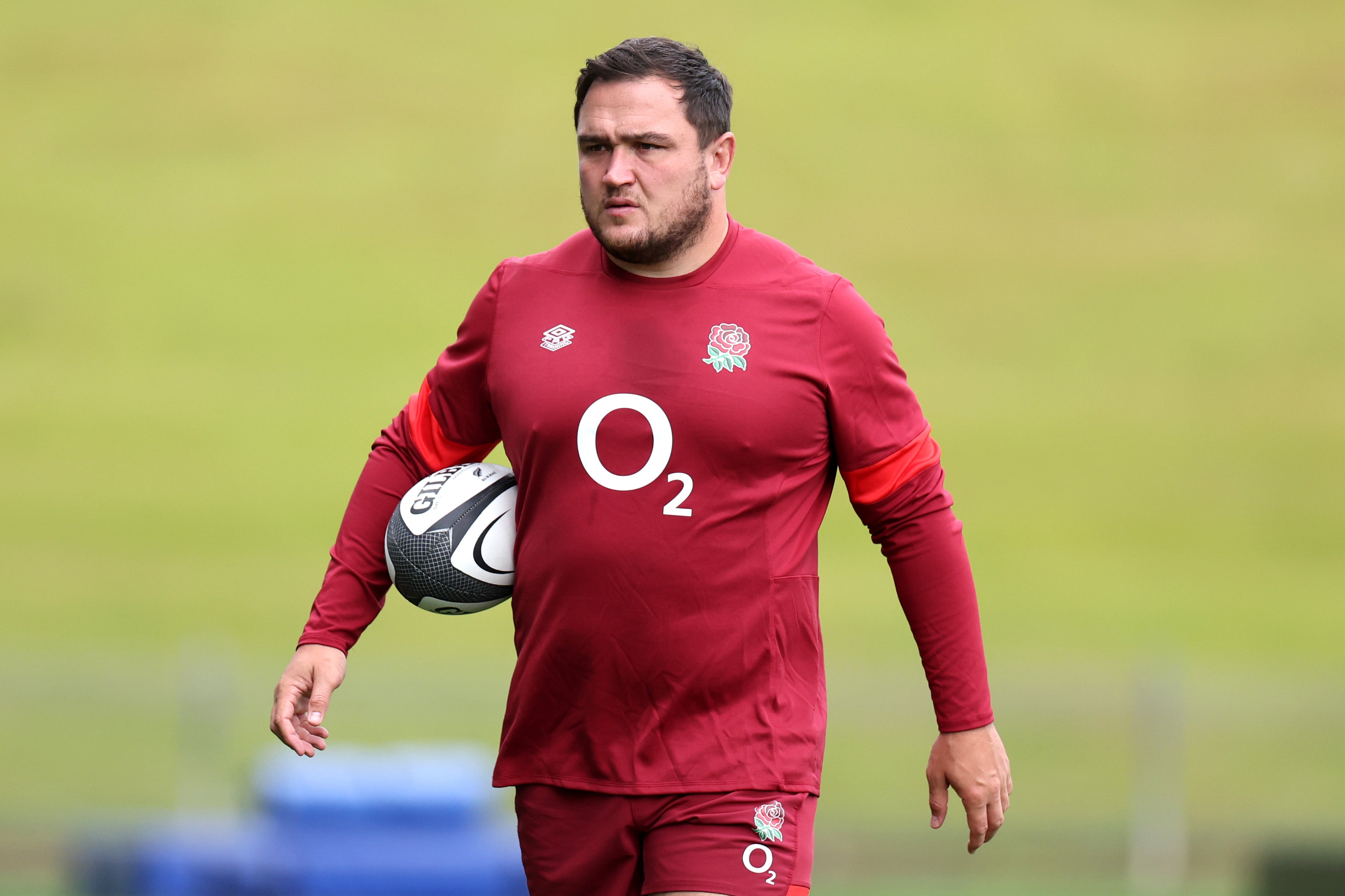 Jamie George of England warms up during a training session at North Harbour Stadium