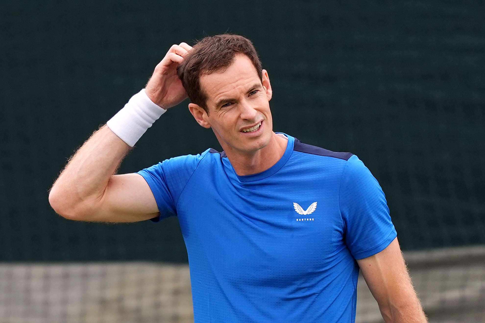 Andy Murray during practise at Wimbledon (Jordan Pettitt/PA)