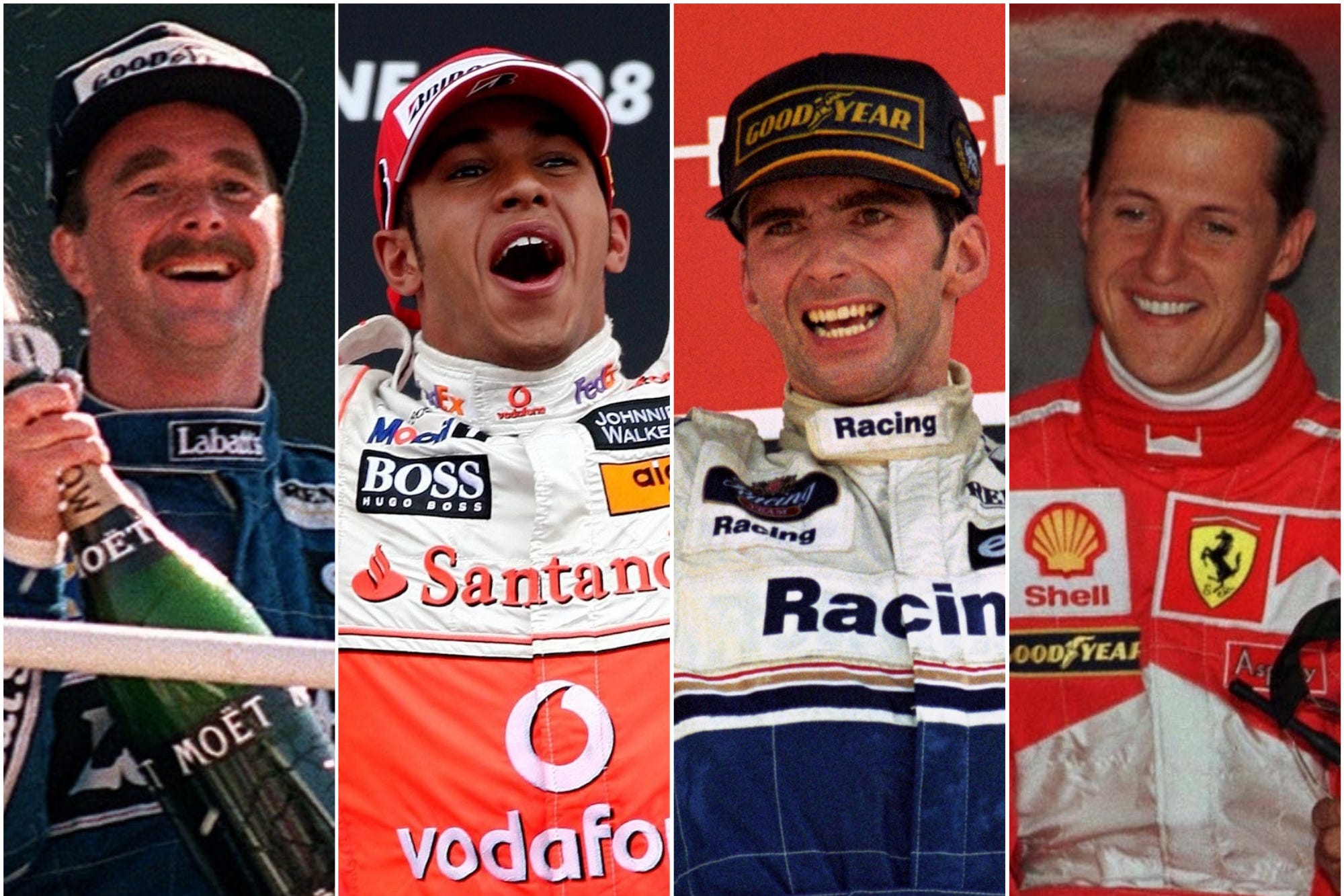 Nigel Mansell (left to right) Lewis Hamilton Damon Hill and Michael Schumacher have all won the British Grand Prix (David Jones/David Davies/David Jones/Owen Humphreys/PA)