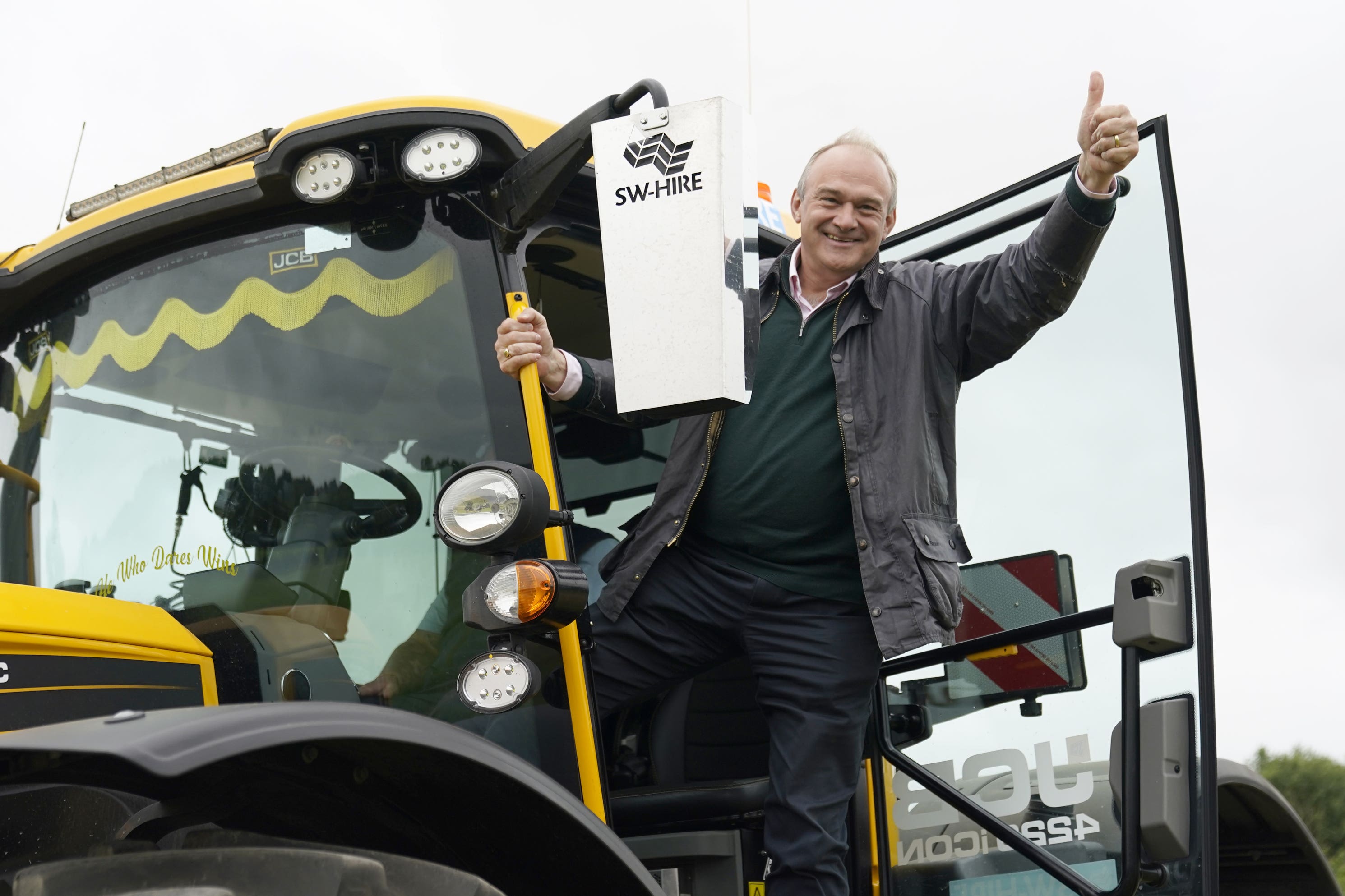 Liberal Democrat leader Sir Ed Davey vowed to knock down the Conservatives’ Blue Wall as he embarked on his latest General Election campaign stunt (Andrew Matthews/PA)