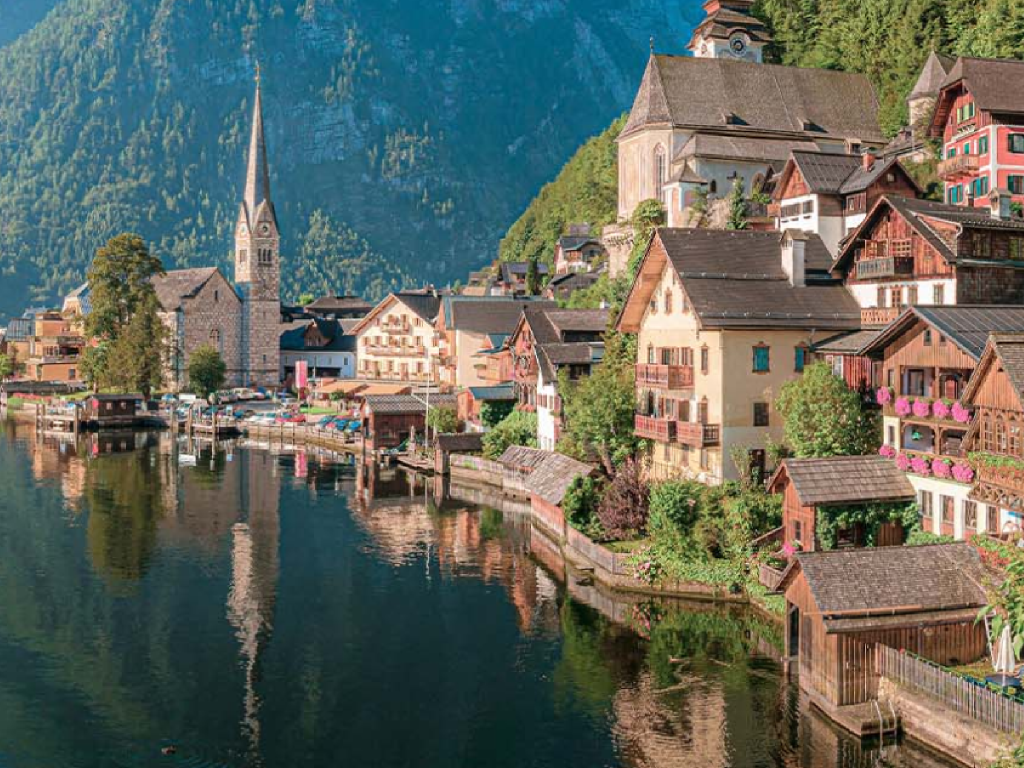 Much of the Inn Travel tour follows designated bike paths right by picturesque lakes