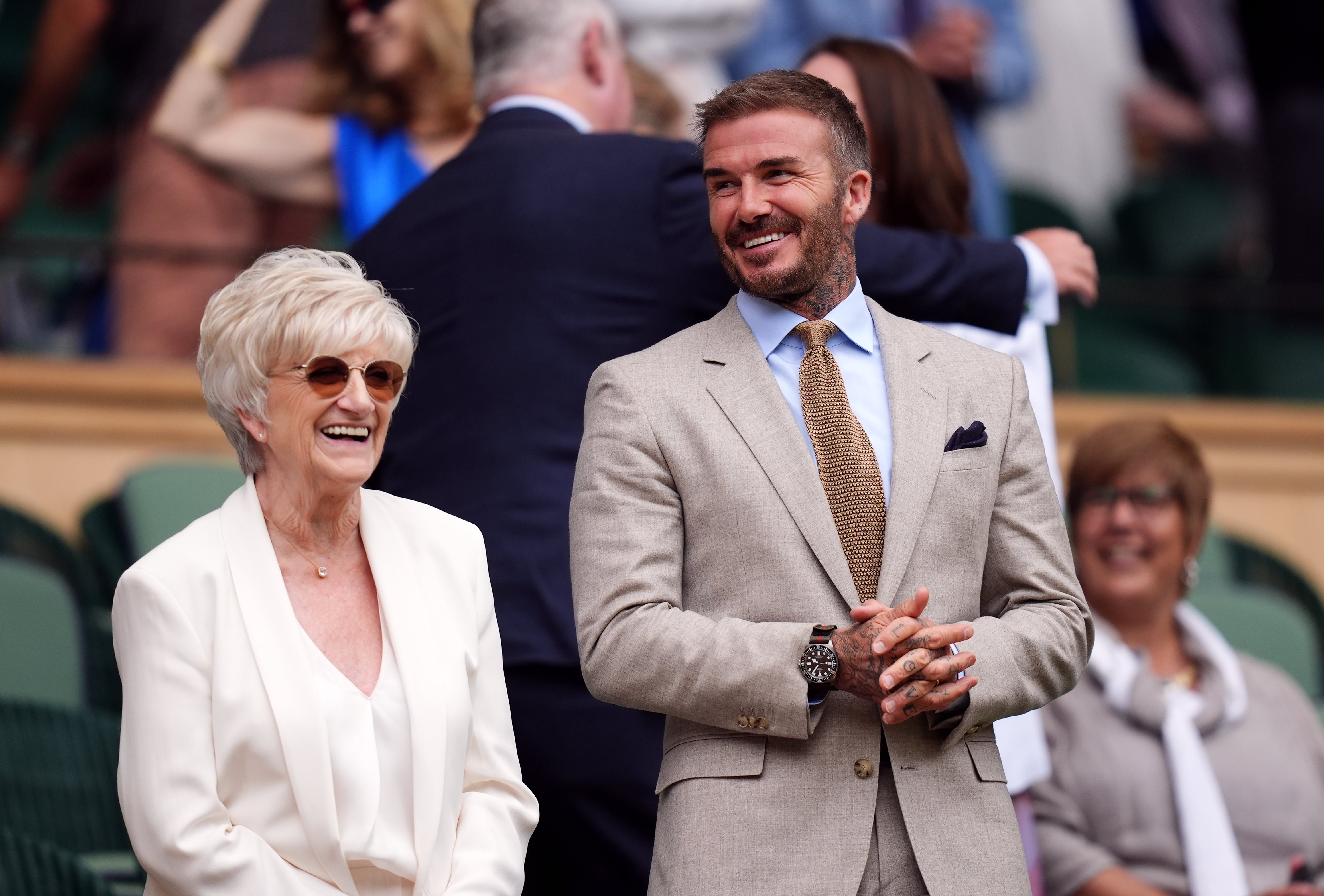 David Beckham and his mother, Sandra, attend day one this year