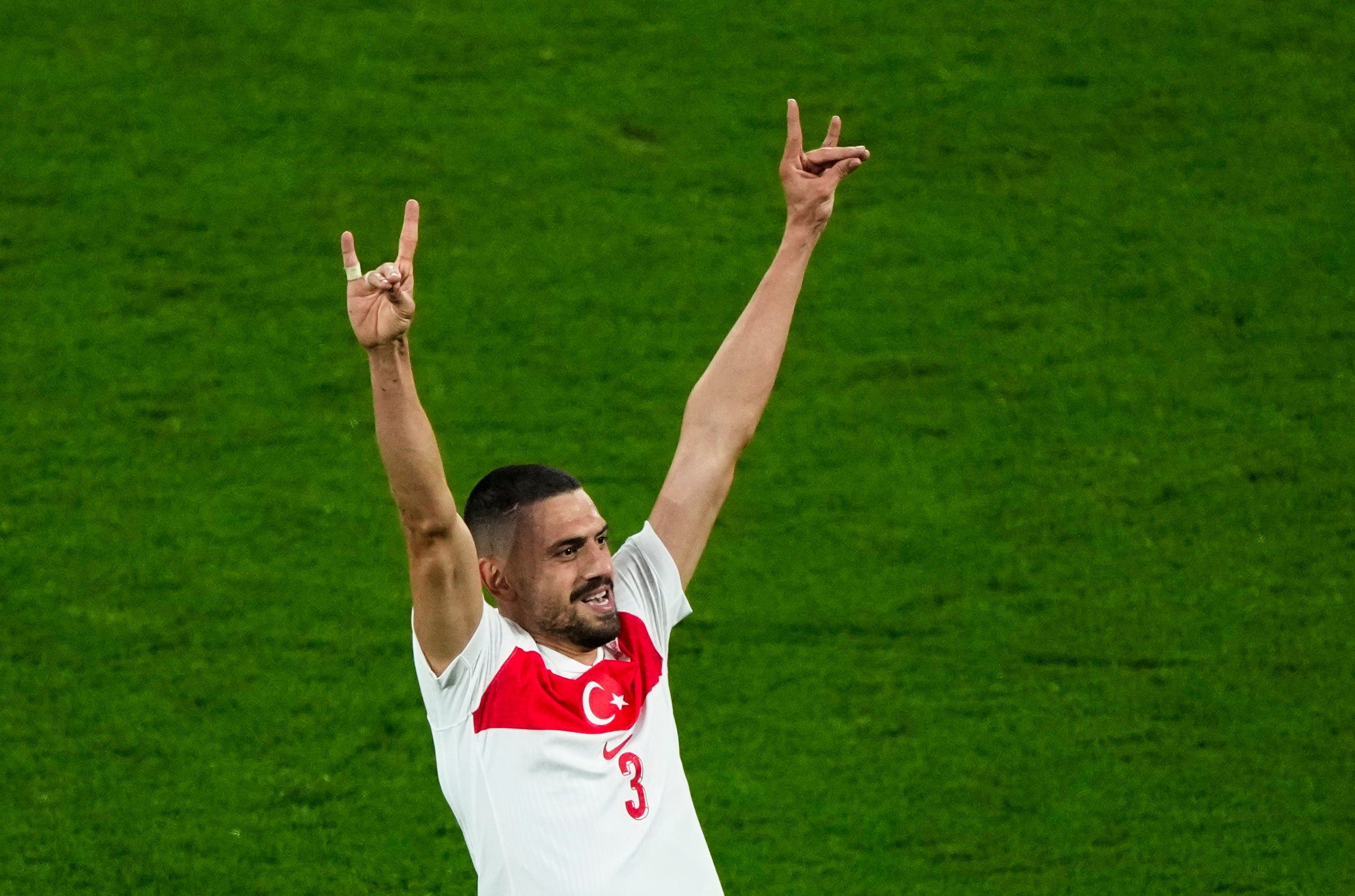 Turkey's Merih Demiral celebrates after scoring his side second goal