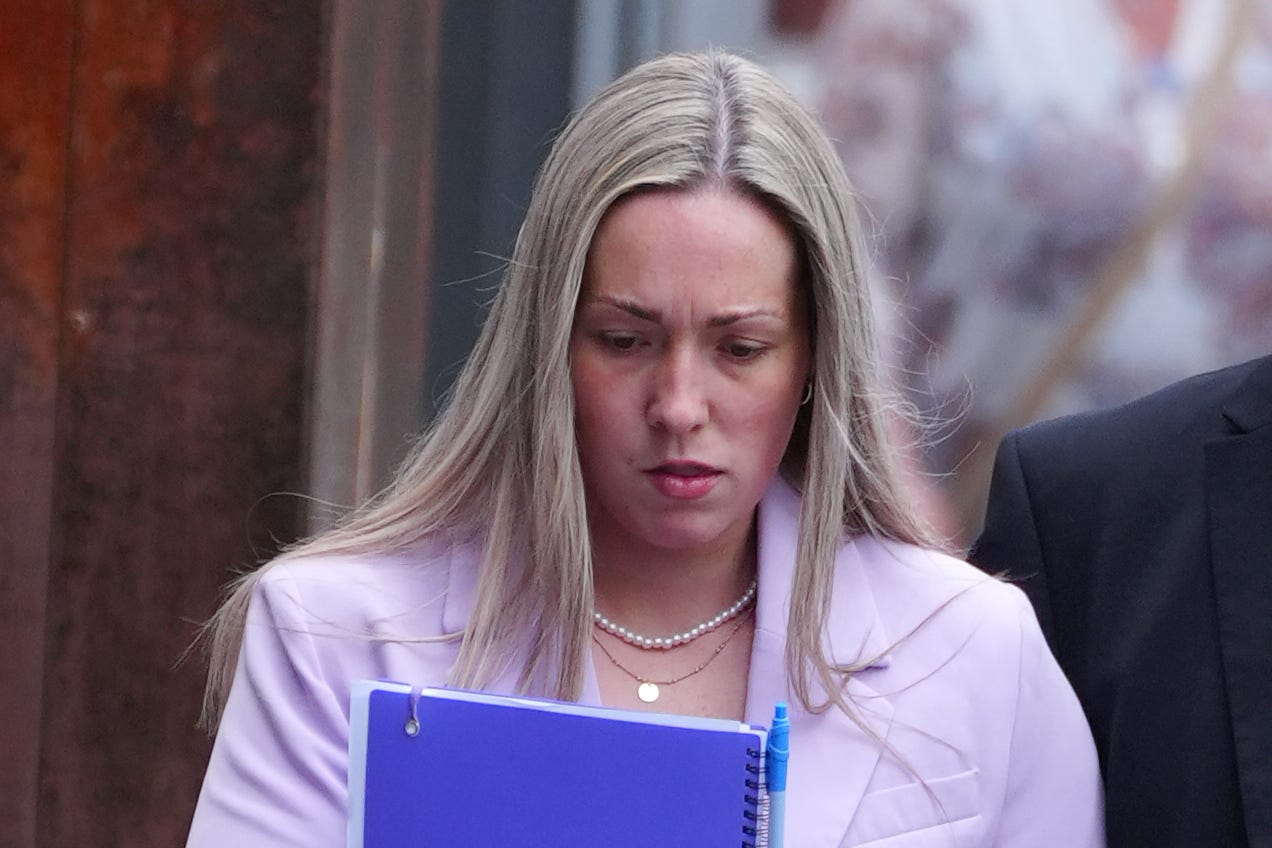 File photo dated 13/05/24 of school teacher Rebecca Joynes arriving at Manchester Crown Court. Following a two-week trial, Rebecca Joynes has been found guilty of four counts of sexual activity with a child and two counts of sexual activity with a child by a person in a position of trust. Issue date: Friday May 17, 2024.