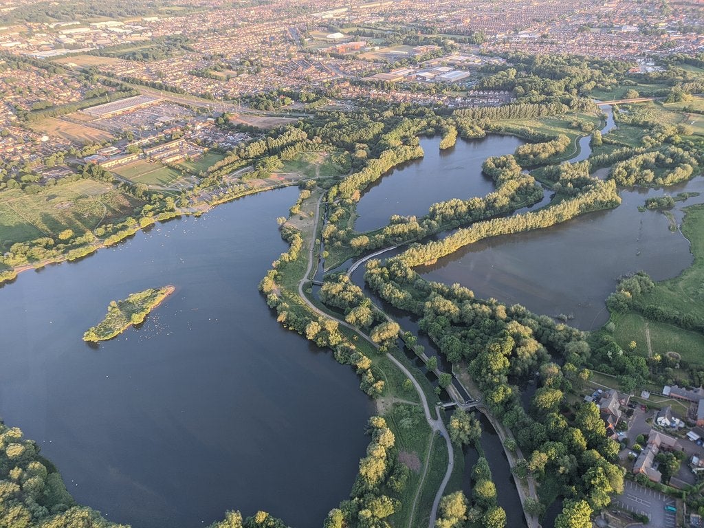 A birds-eye view of Watermead Park