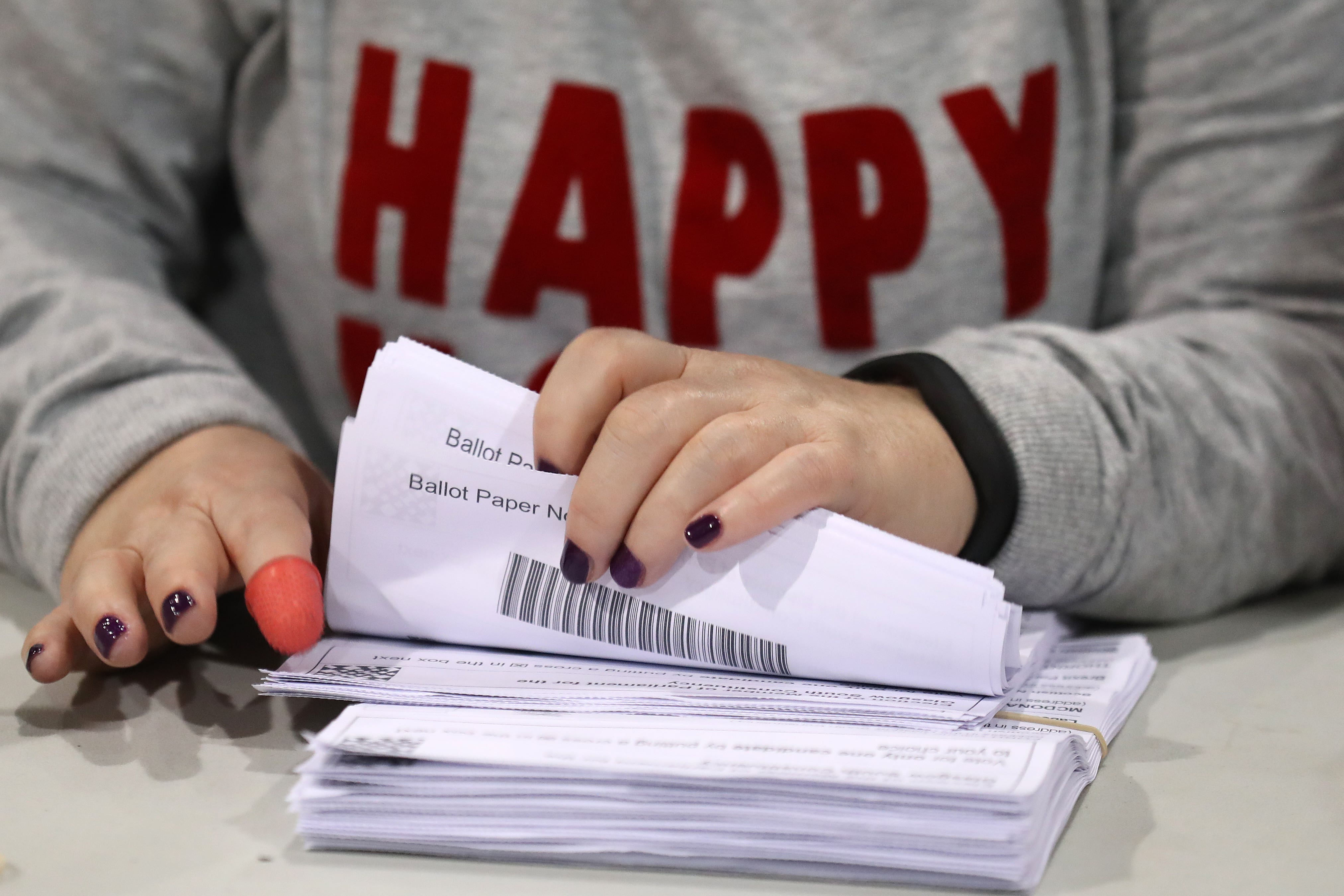 Ballot papers are counted at a previous election (PA)