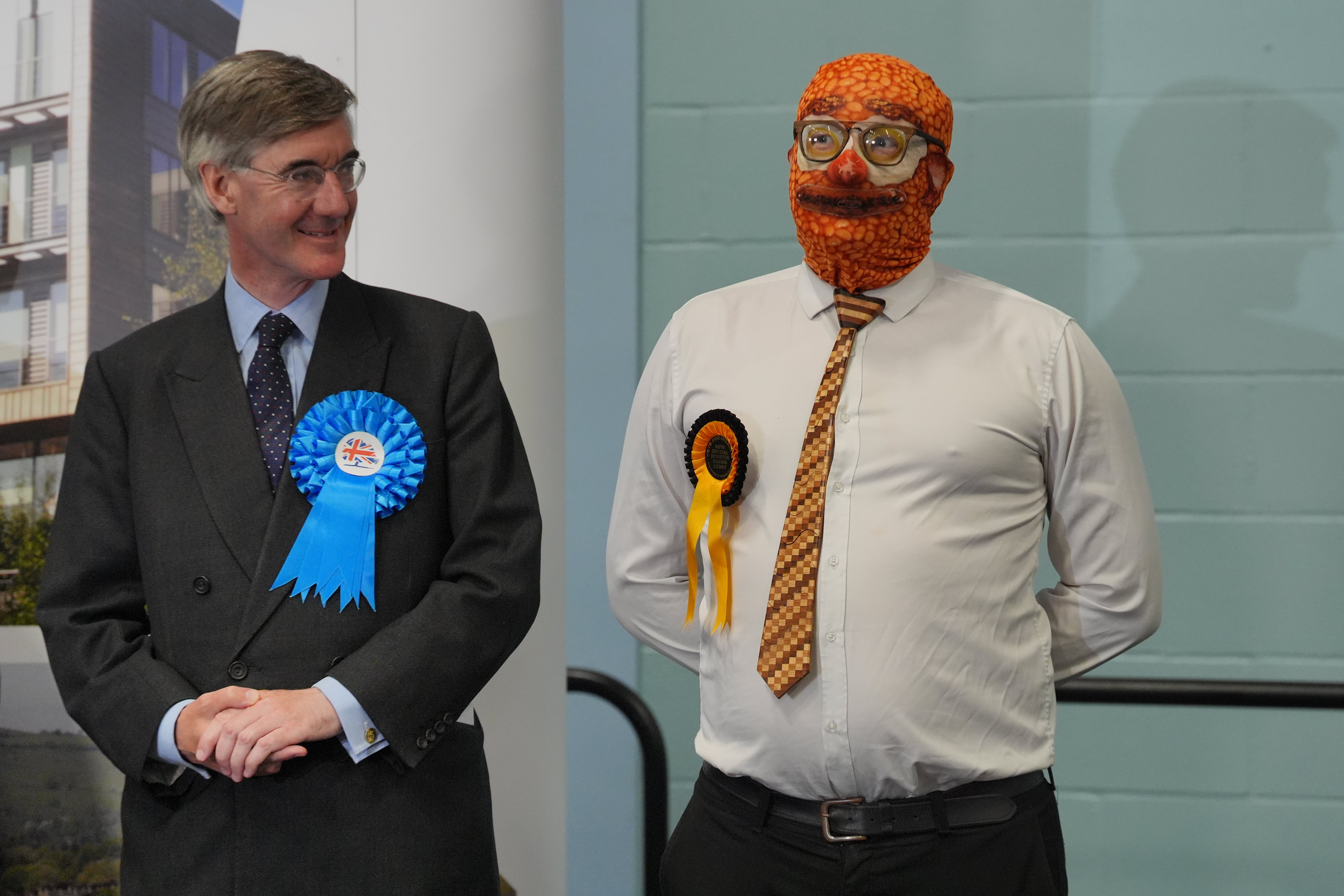 Sir Jacob Rees-Mogg listens to the results of the count for his North East Somerset and Hanham seat - which he lost