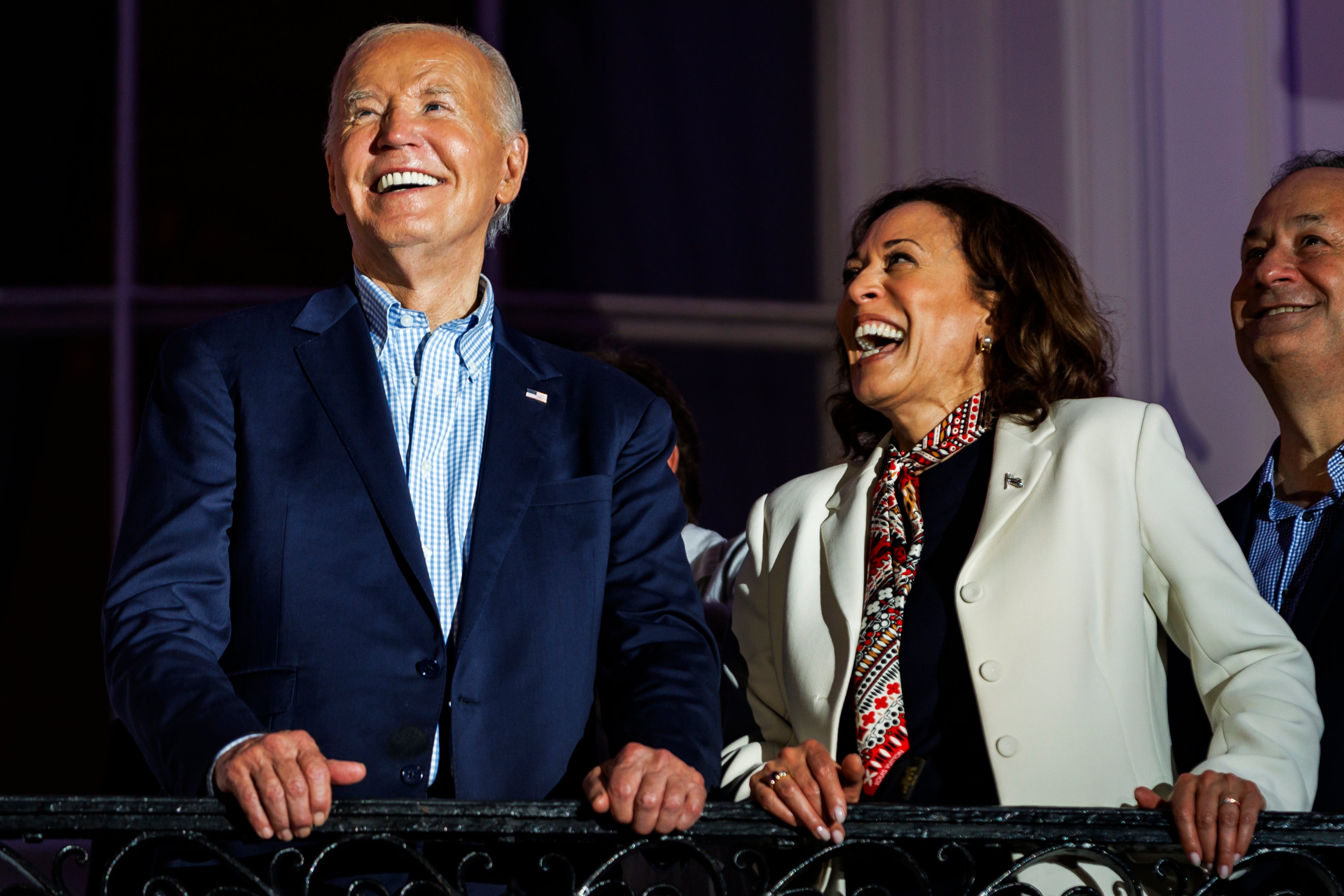 Joe Biden and Kamala Harris at the July 4 event