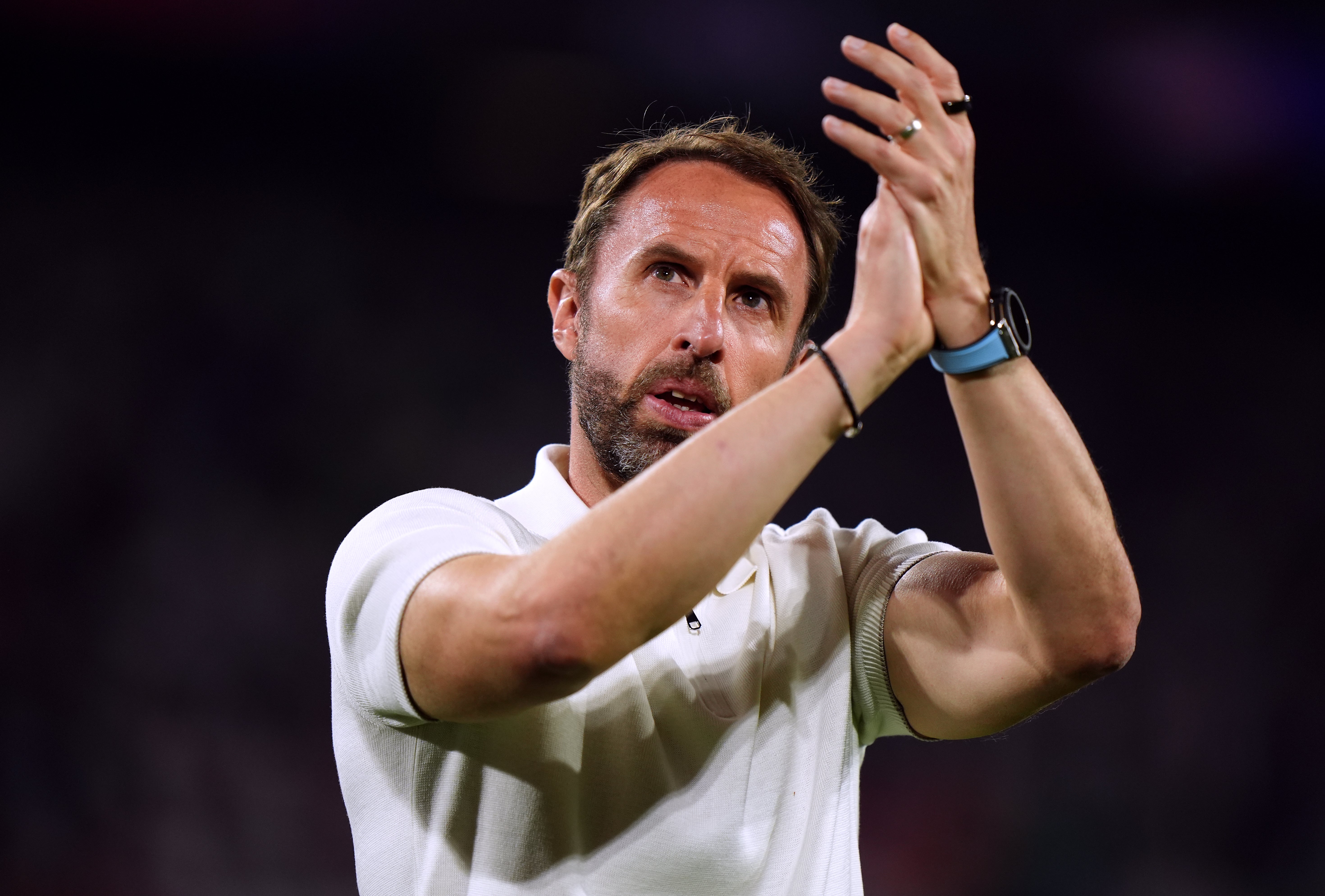 Fans let their frustration at England’s display against Slovenia known to Gareth Southgate in Cologne (Bradley Collyer/PA)