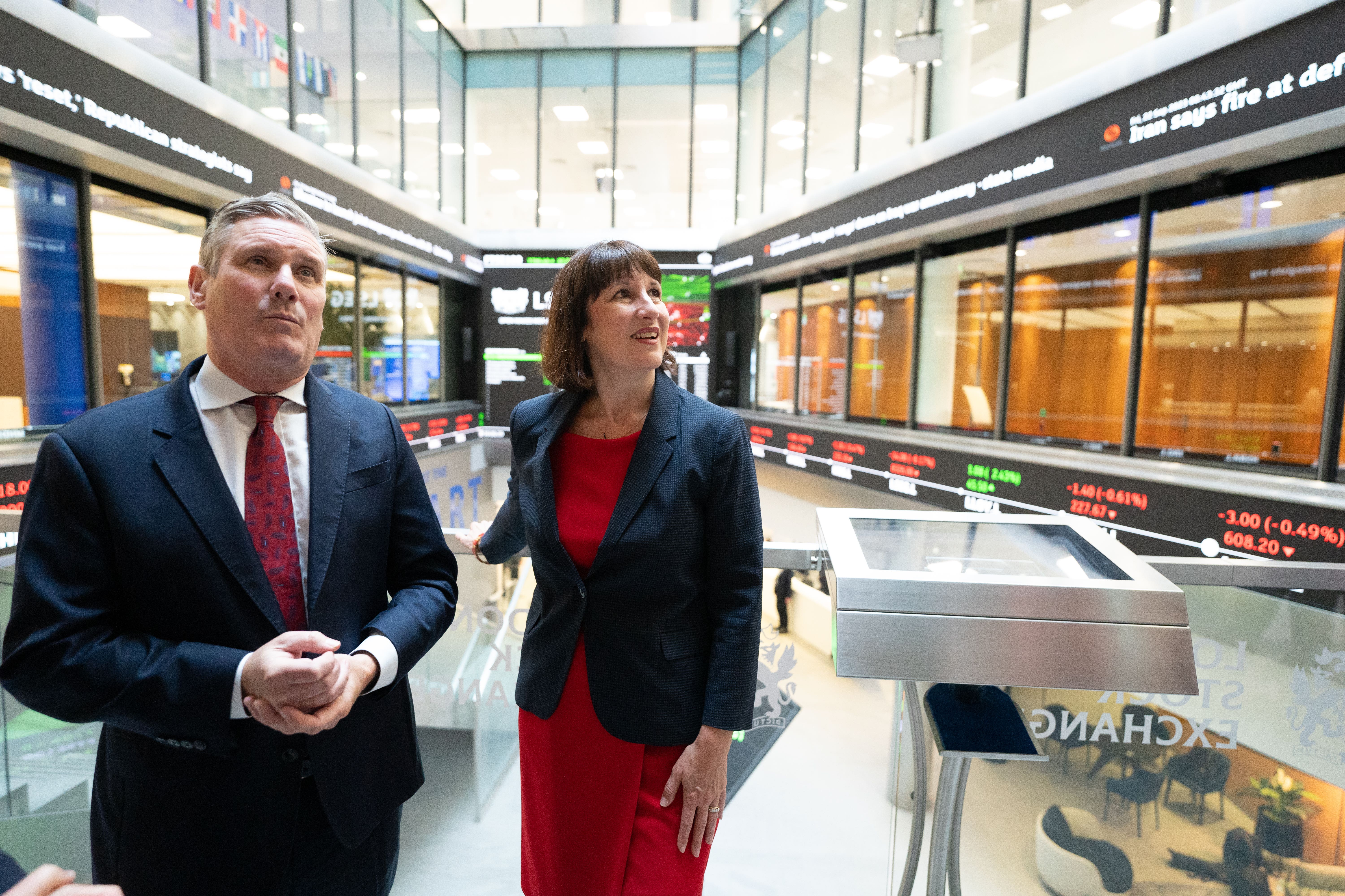 Sir Keir Starmer and Rachel Reeves during a visit to the London Stock Exchange Group last year (Stefan Rousseau/PA)