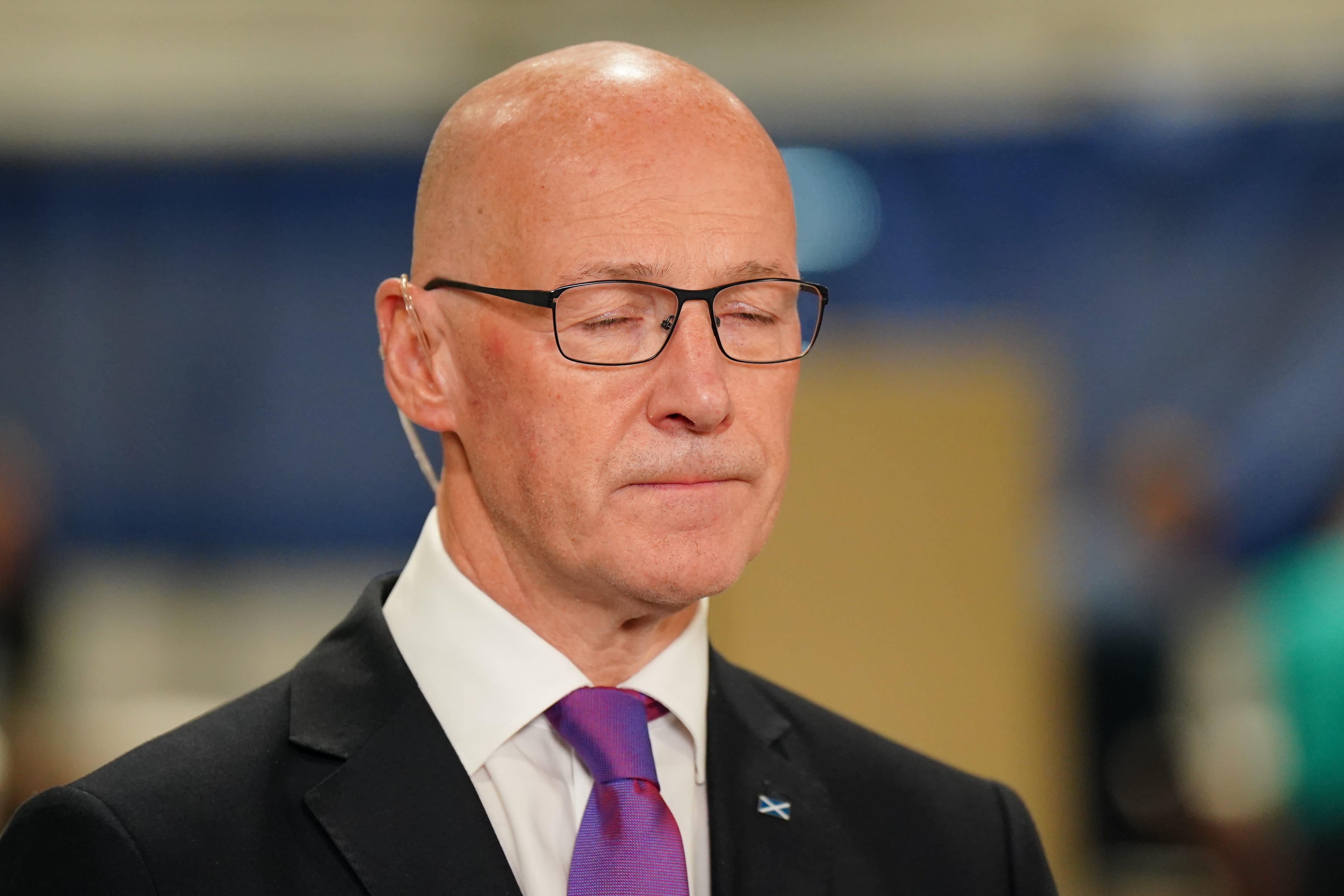 John Swinney was speaking in the hours after a crushing defeat for his party (Jane Barlow/PA)