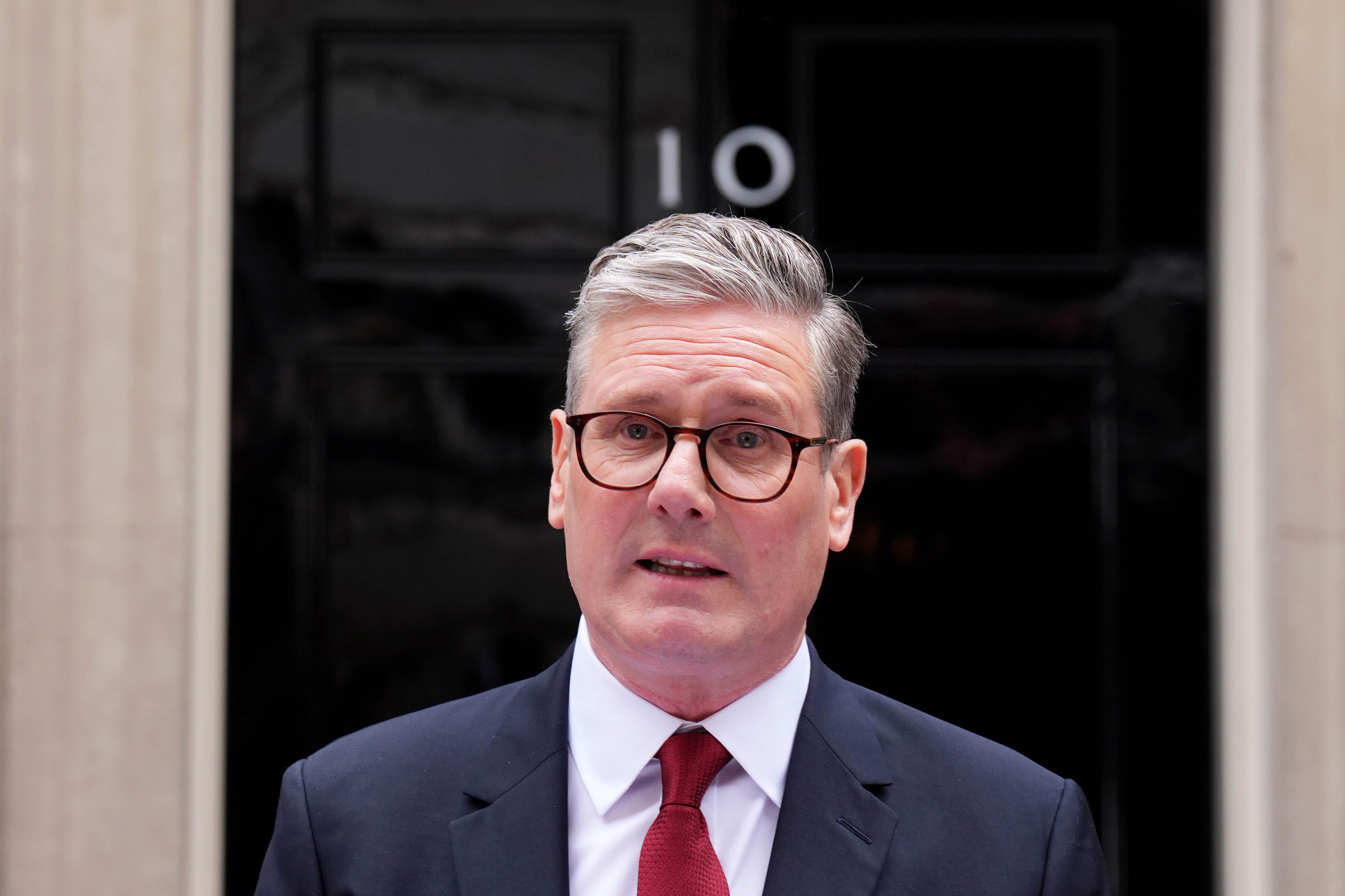 Newly elected Prime Minister Sir Keir Starmer gives a speech at his official London residence at No 10 Downing Street (James Manning/PA)