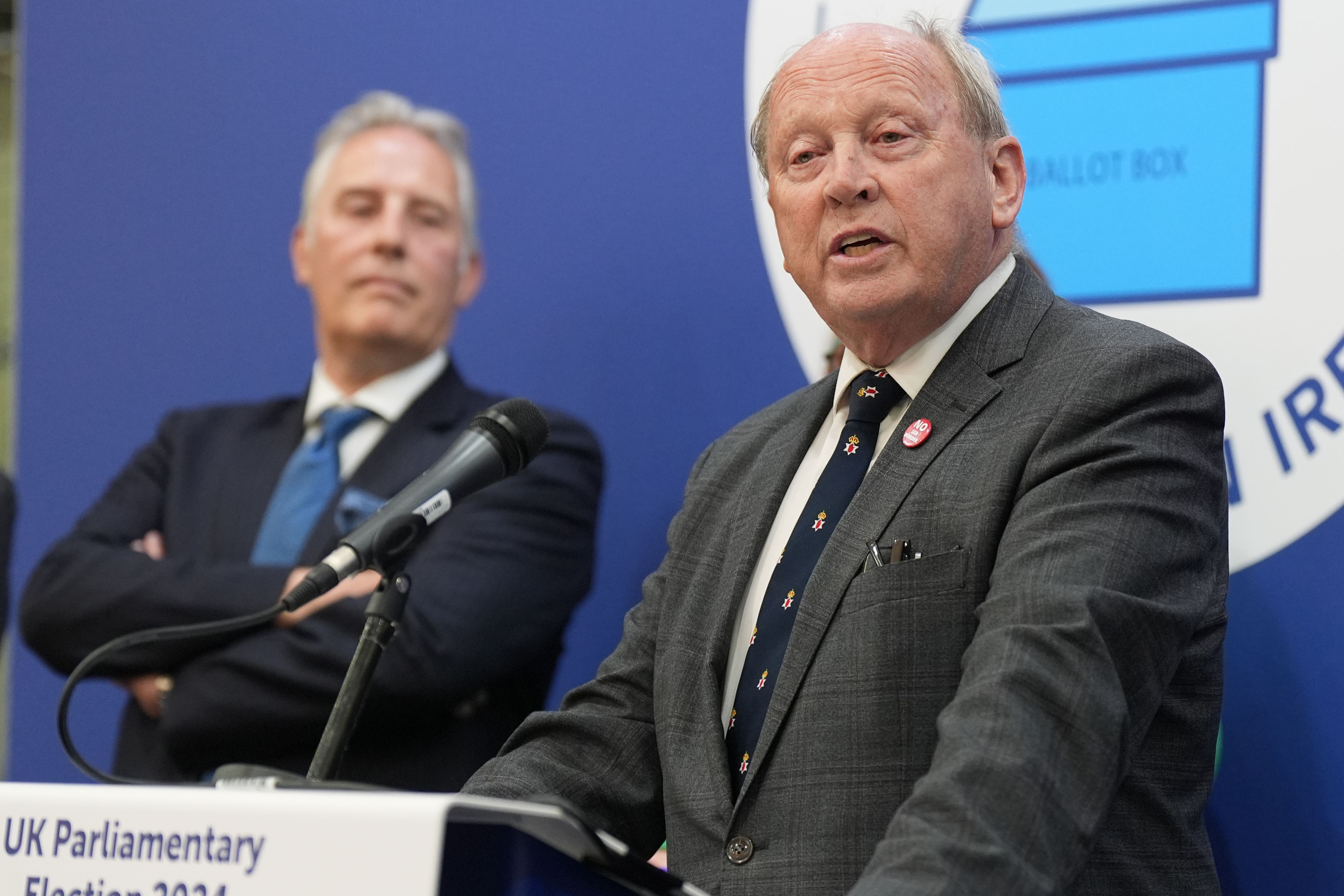 Jim Allister of the TUV is Elected in the North Antrim Constituency (Niall Carson/PA)