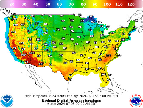 Friday’s temperatures hit triple digits along the West Coast