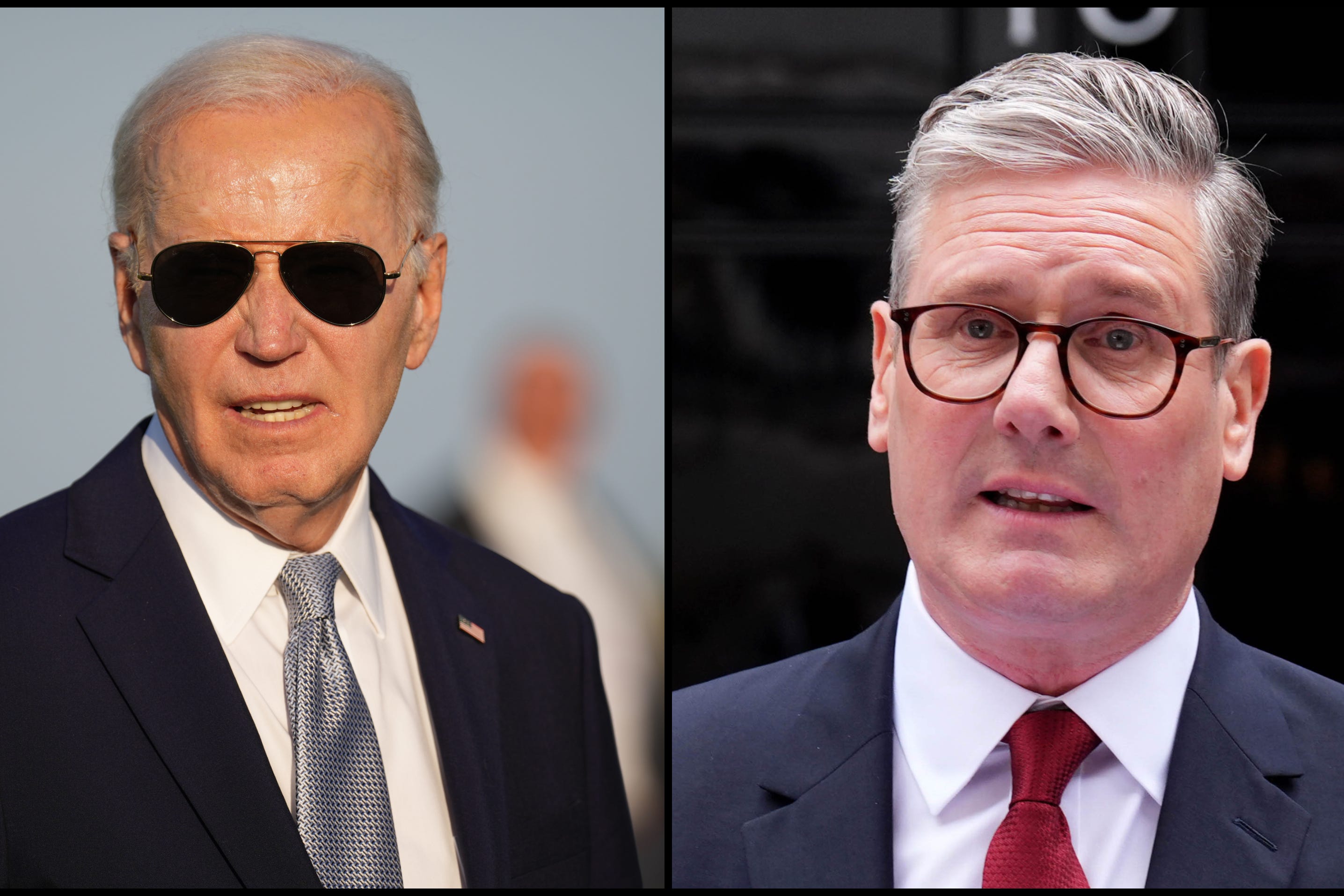 Joe Biden has said he is looking forward to working with Prime Minister Sir Keir Starmer ((James Manning/Christopher Furlong/PA)