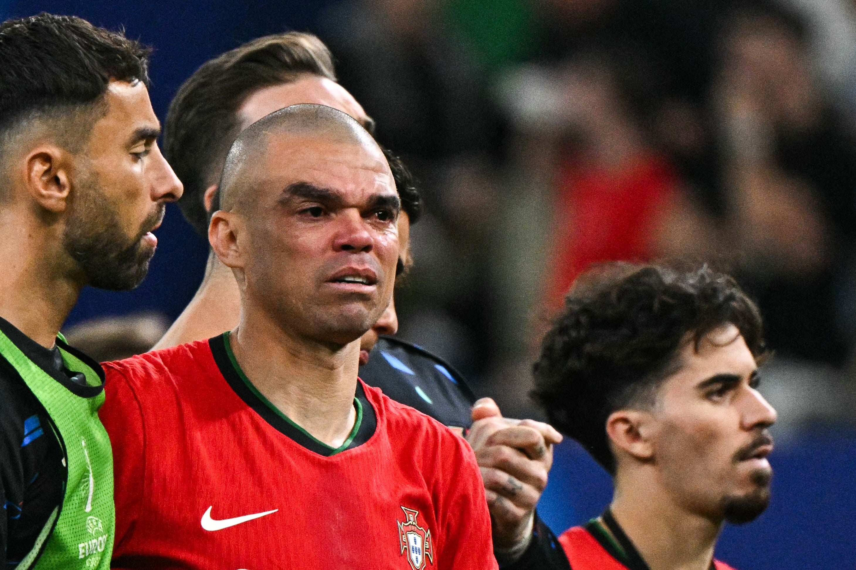 Pepe was left distraught as Portugal crashed out