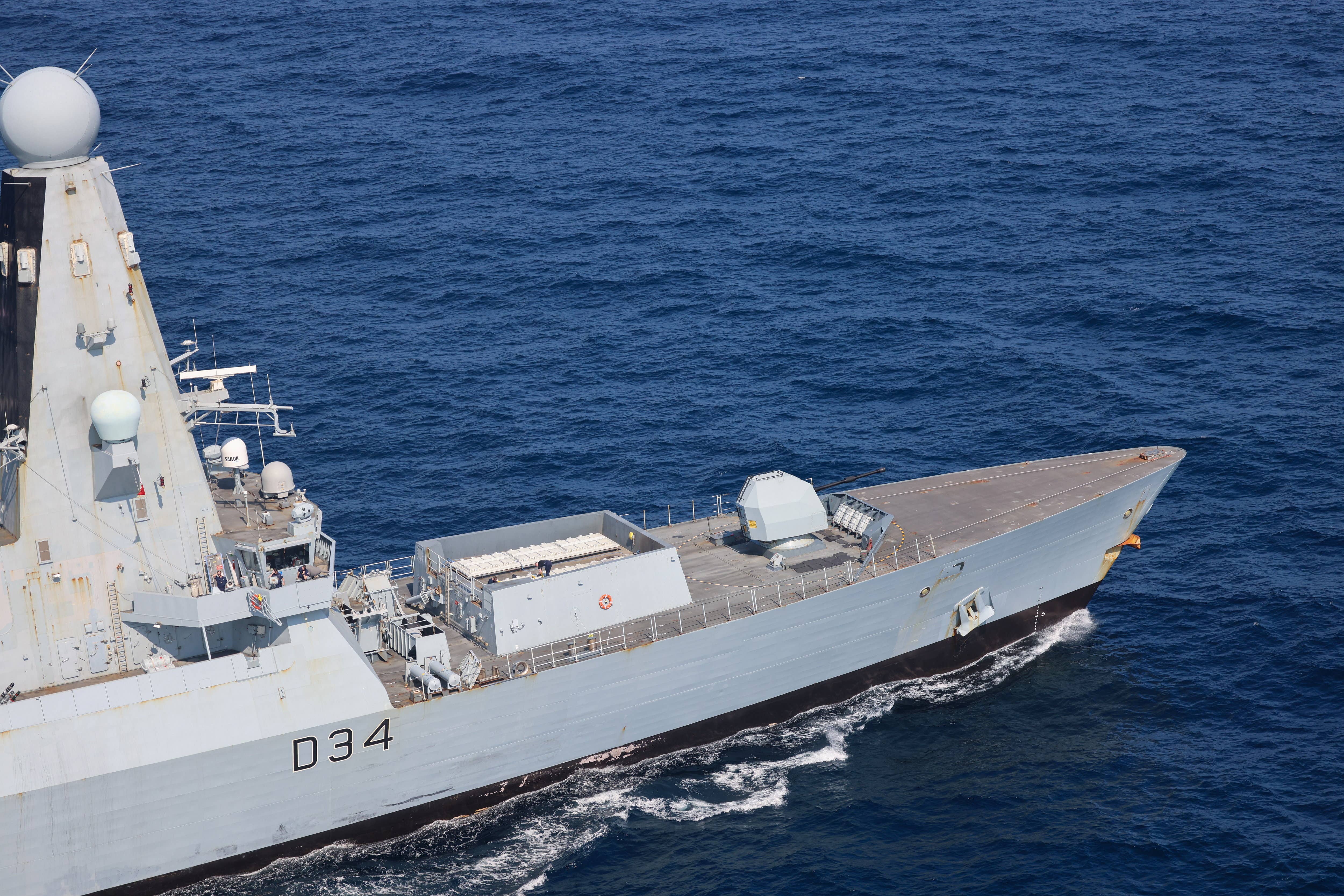 The HMS Diamond is returning to Portsmouth after its deployment protecting shipping in the Red Sea and Gulf of Aden (LPhot Chris Sellars/MoD/Crown Copyright/PA)