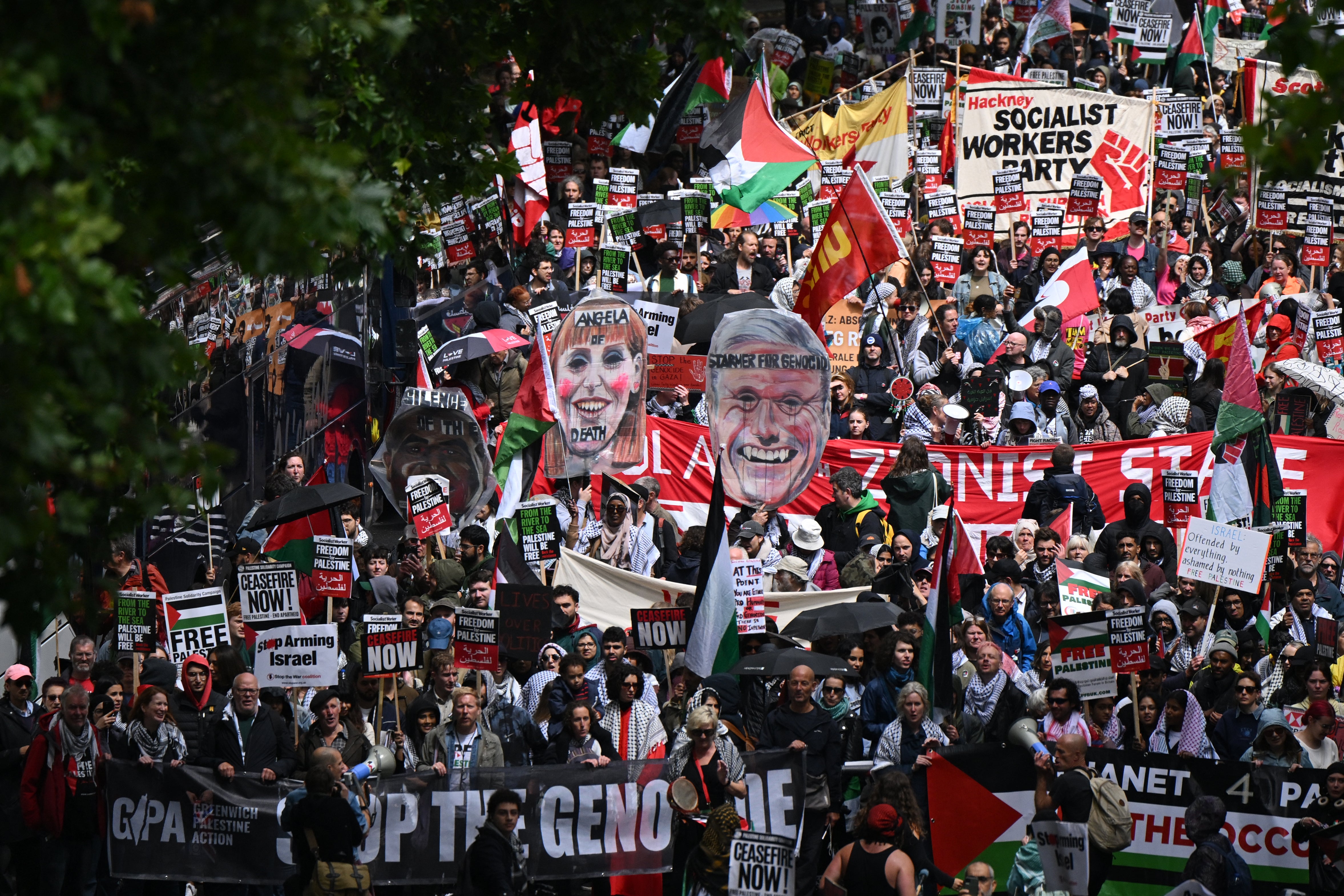 A Pro-Palestine march in London