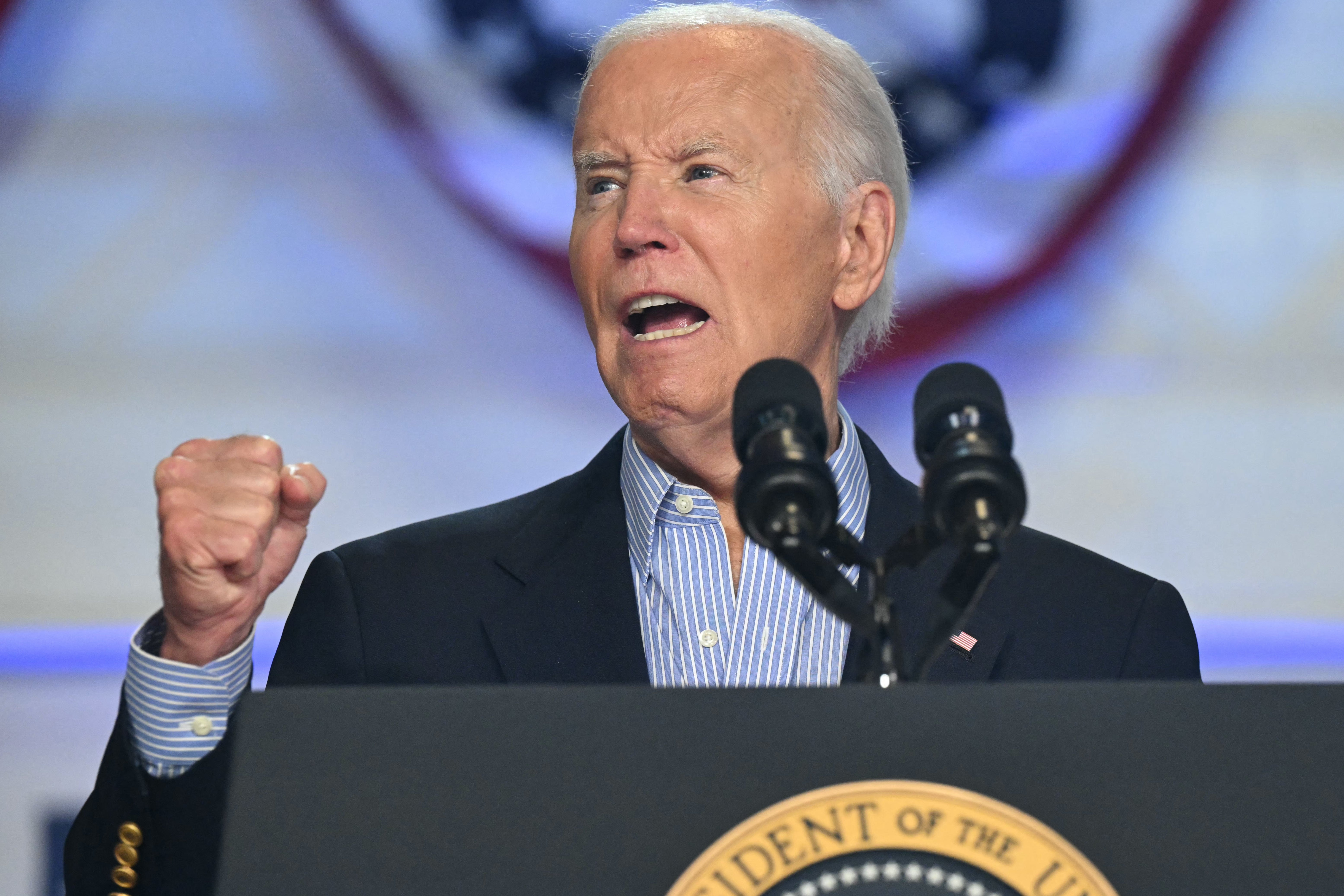 US President Joe Biden speaks during a campaign event in Madison, Wisconsin, on July 5, 2024