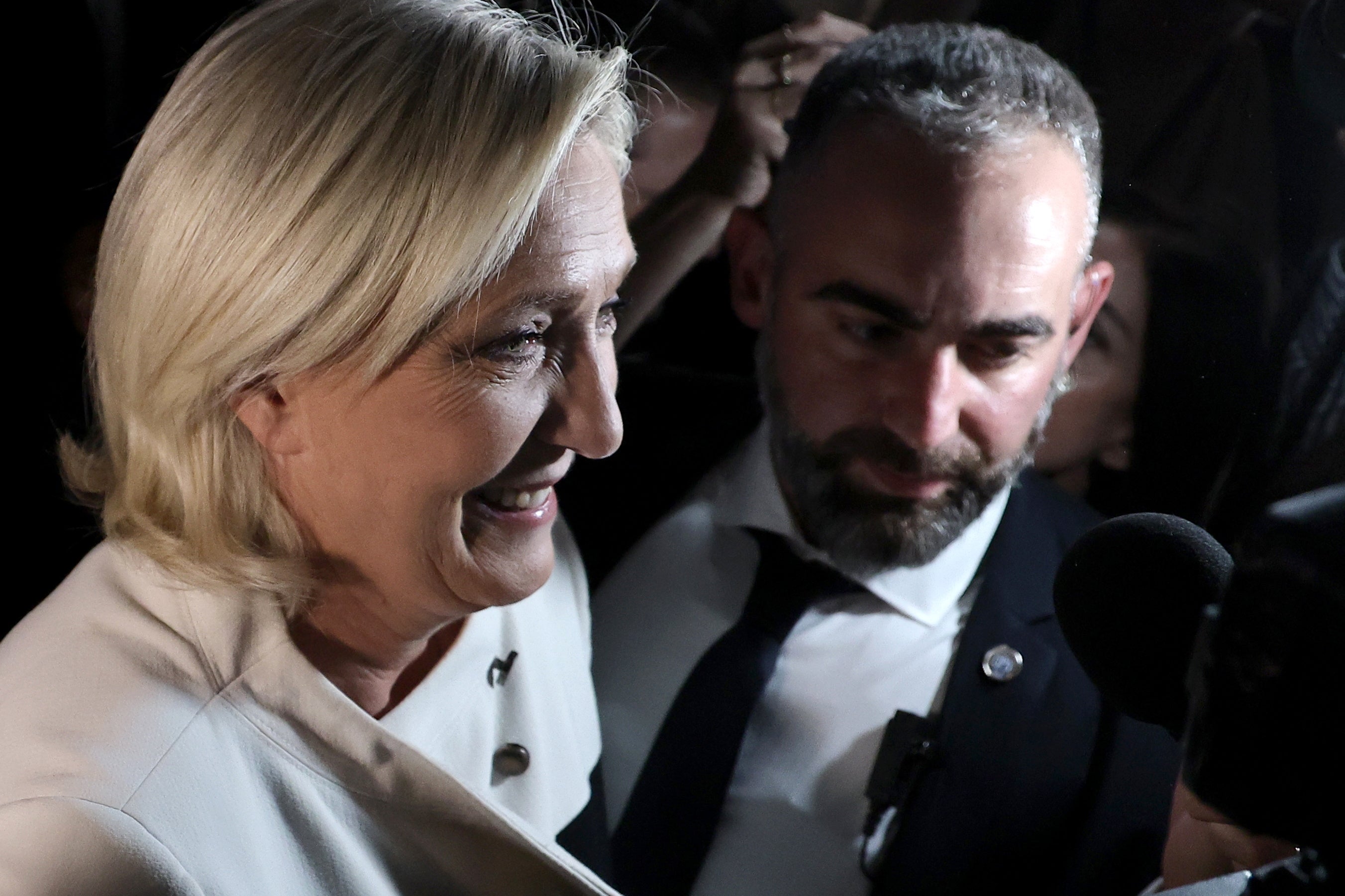 Member of Parliament for the French right-wing party National Rally (Rassemblement National, RN), Marine Le Pen at the party’s headquarters after preliminary results of the second round of the French parliamentary elections, in Paris, France, 07 July 2024