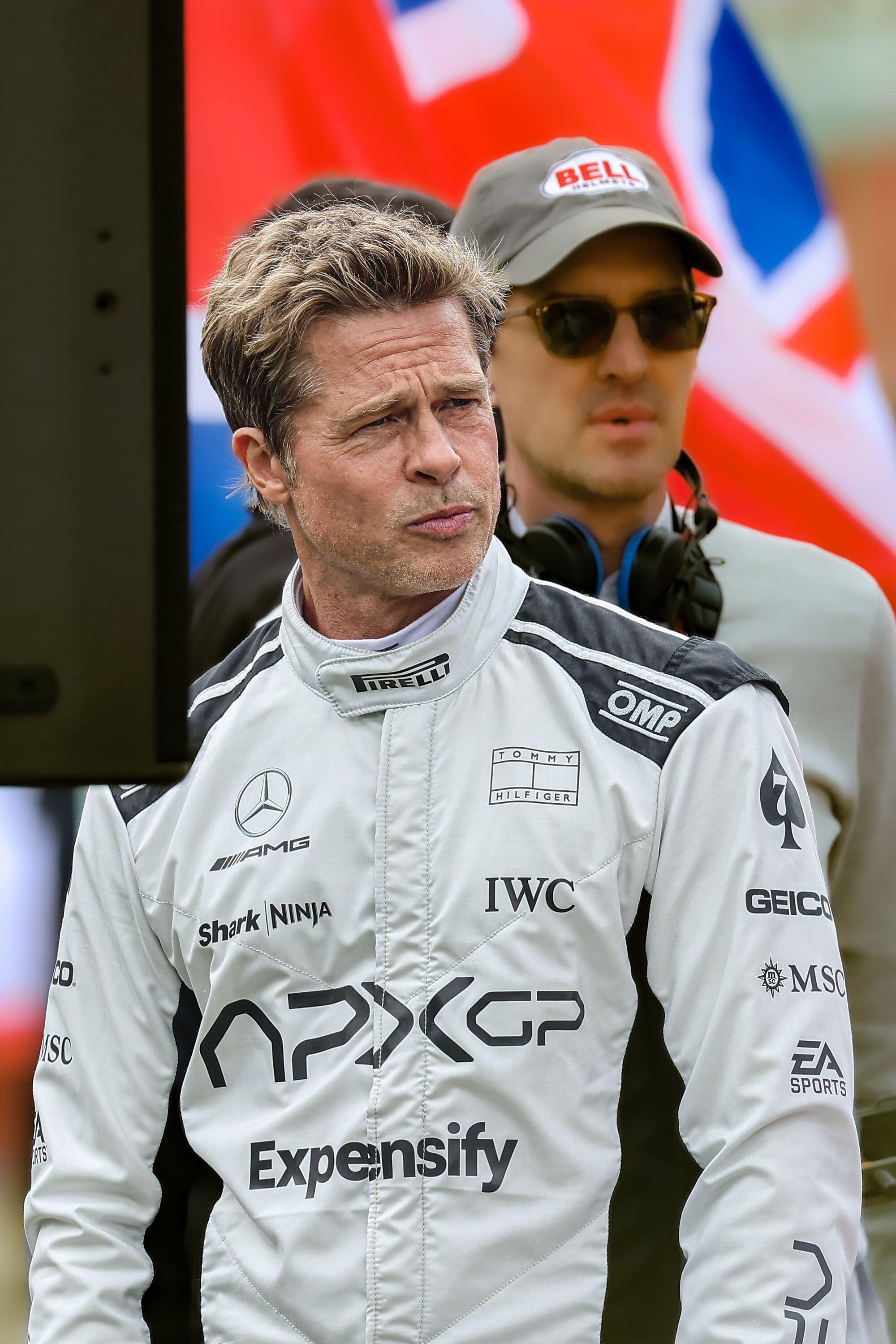 The 60-year-old star has been filming on the Grand Prix tracks for his film since spring (Alamy/PA)during FORMULA 1 ARAMCO BRITISH GRAN