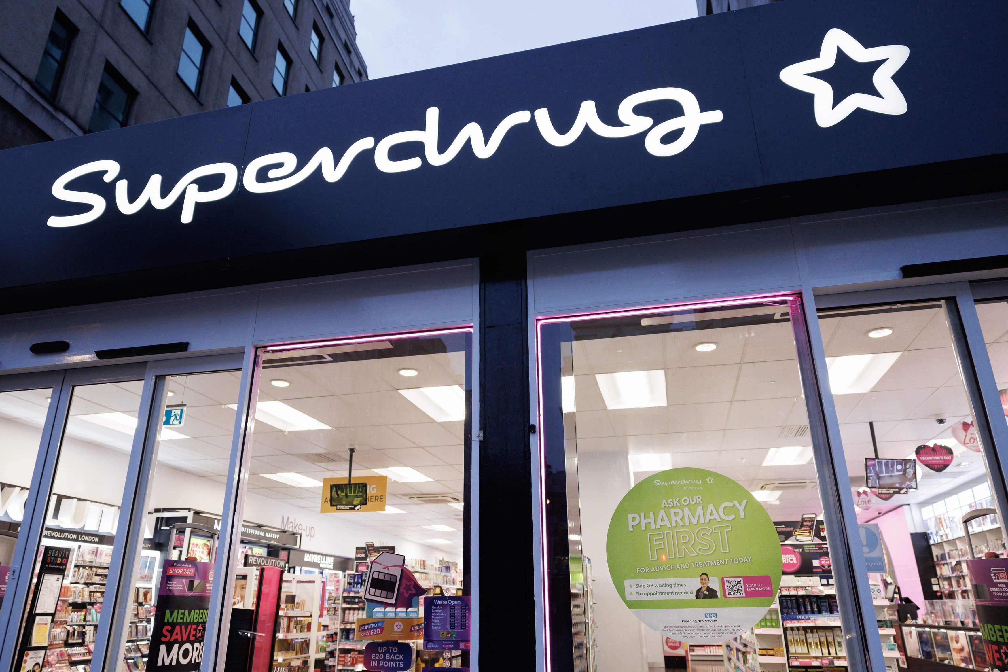 Superdrug has posted a 43% surge in pre-tax profits for the year to December 30 2023 (Belinda Jiao/PA)