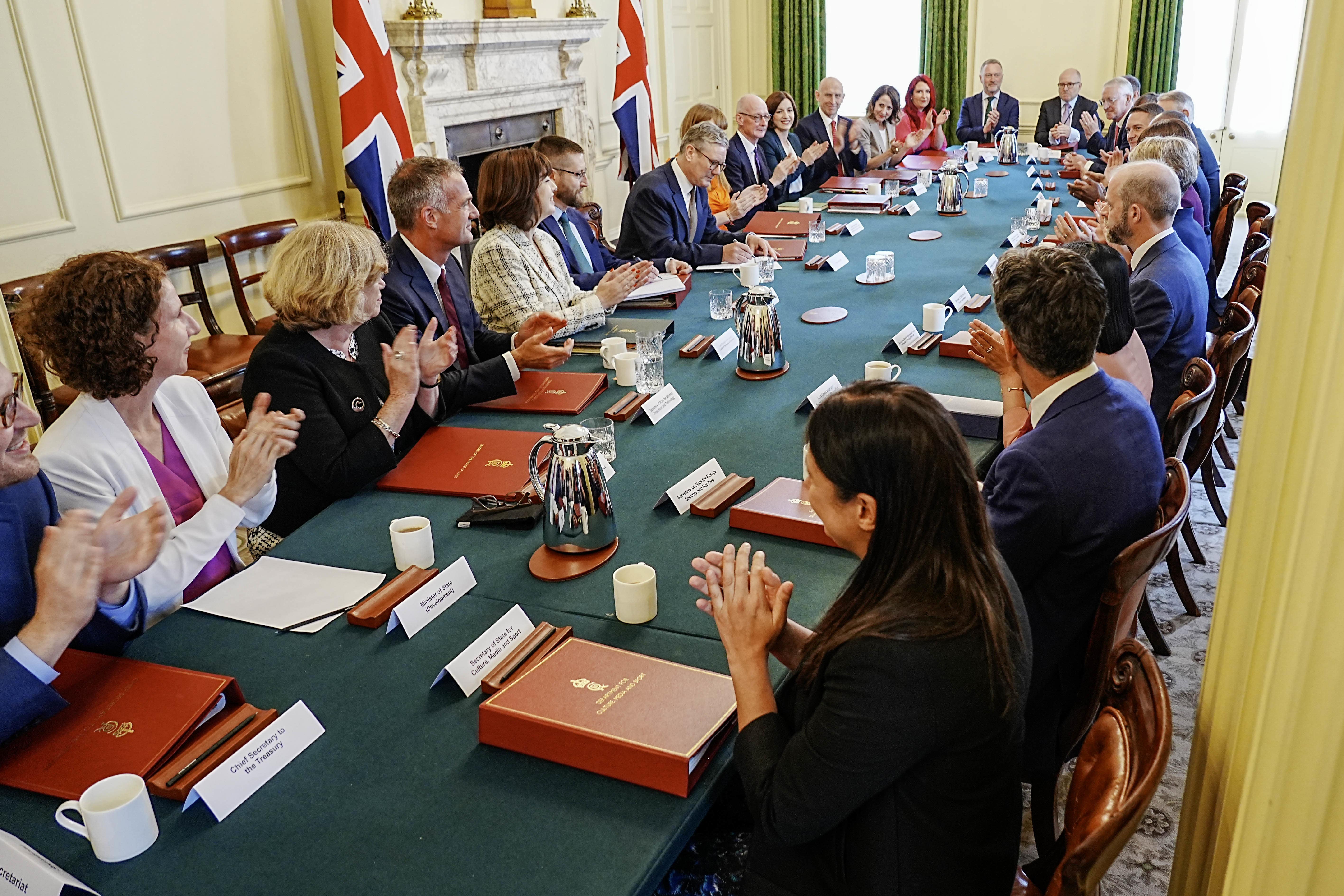 Prime Minister Sir Keir Starmer hosting his first Cabinet meeting at 10 Downing Street (Chris Eades/The Sun/PA)