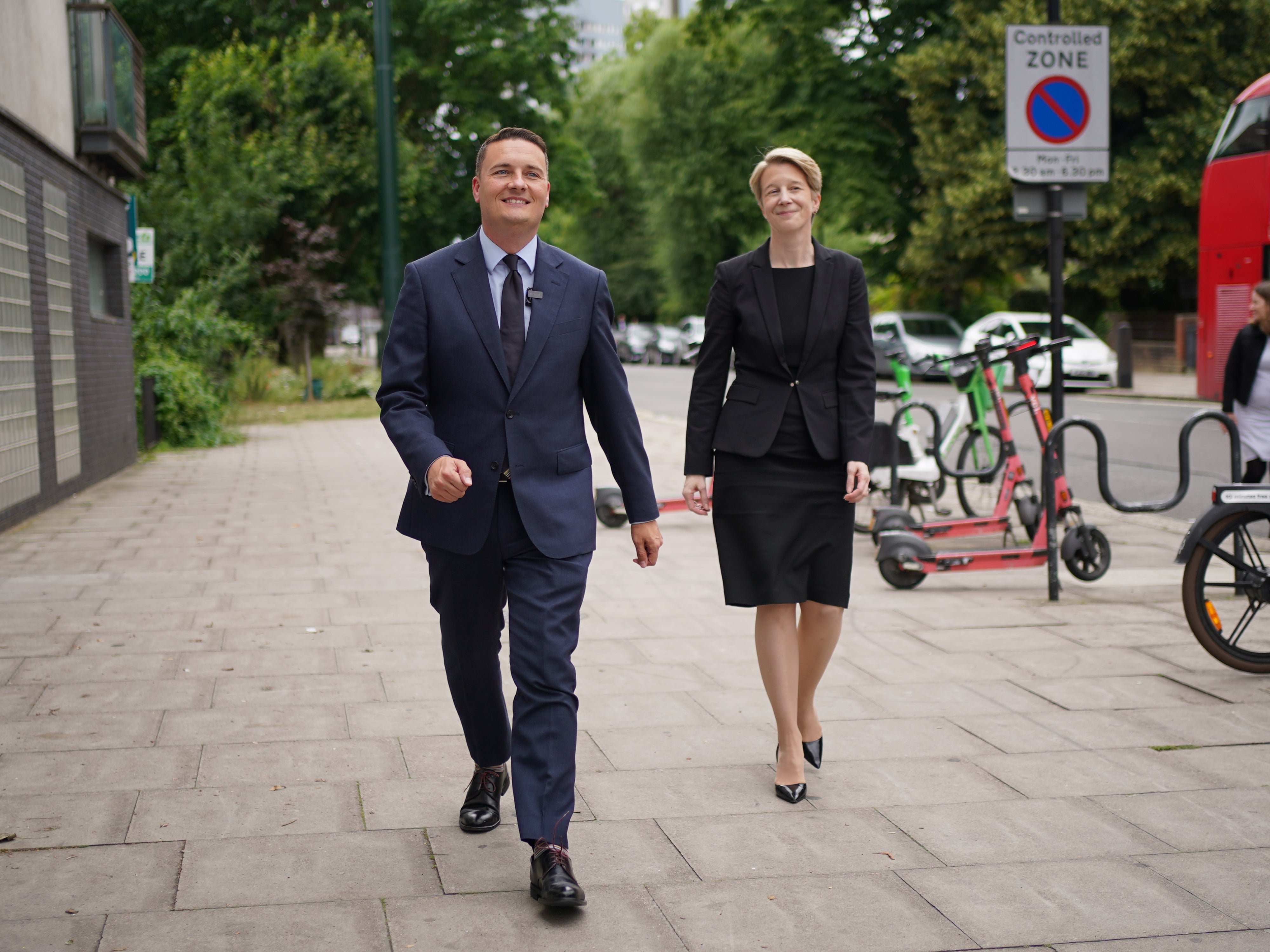 Health secretary Wes Streeting pictured on Monday with NHS chief executive Amanda Pritchard