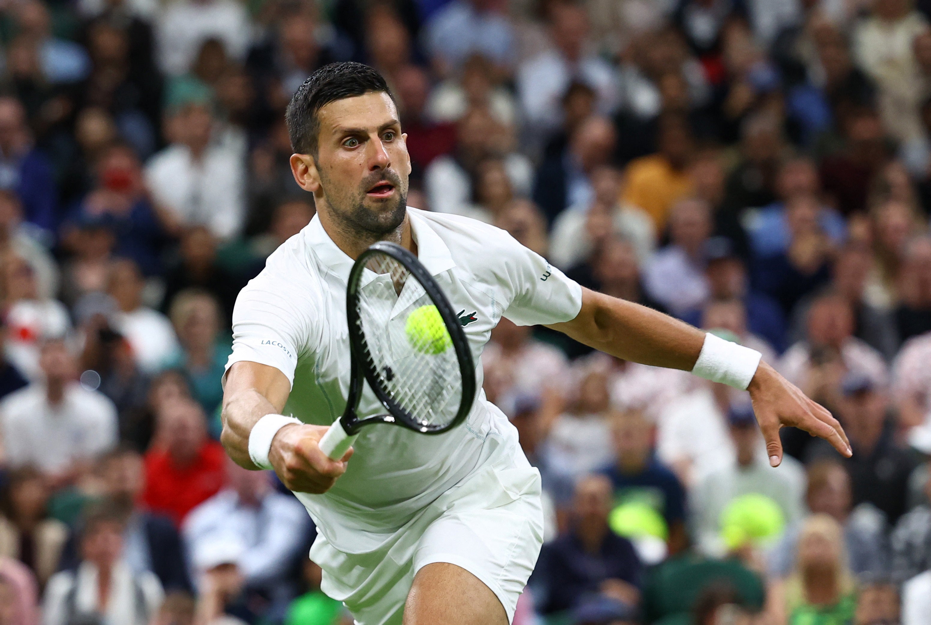 Serbia's Novak Djokovic in action during his fourth round match