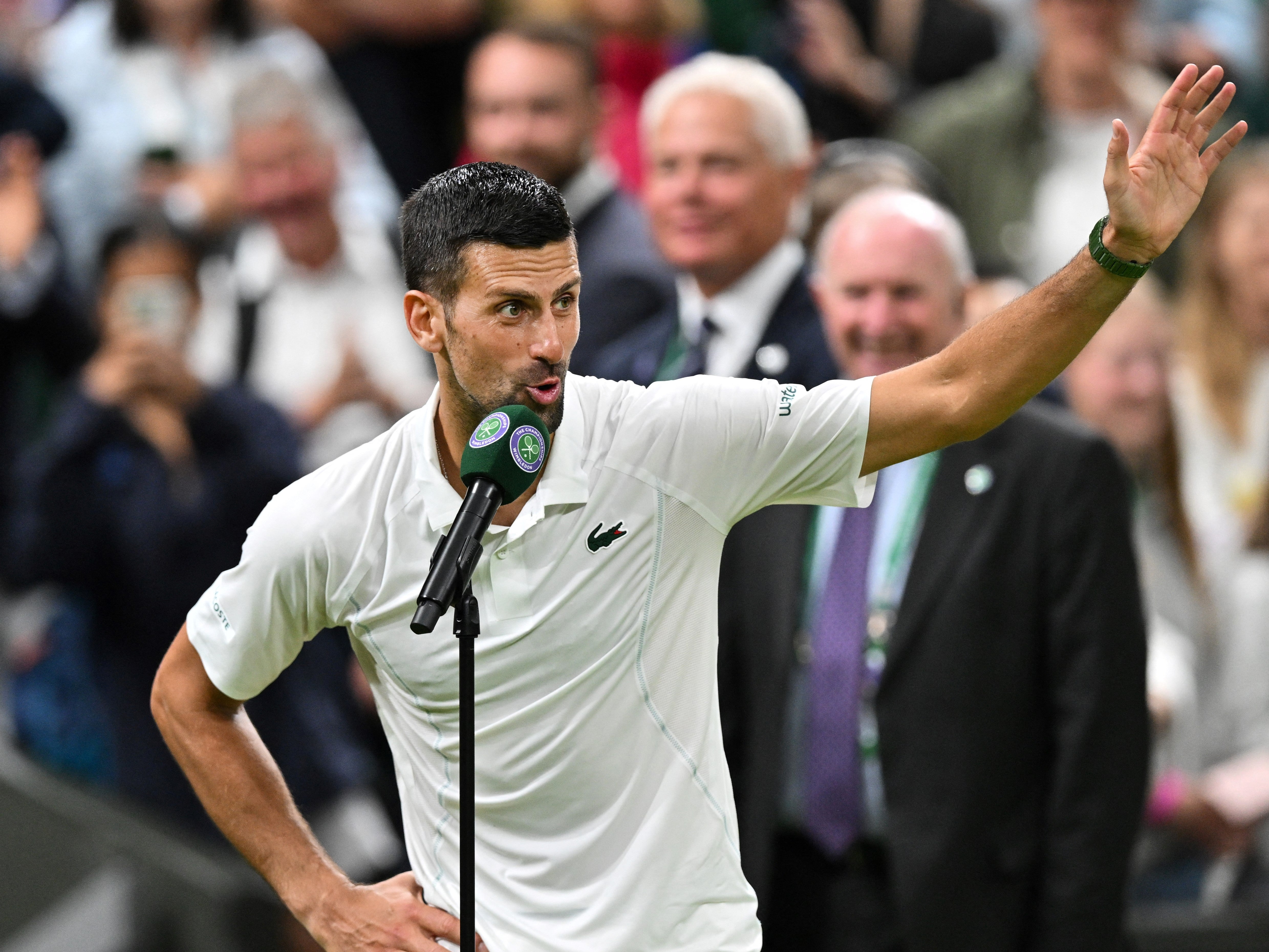 Djokovic wishes the Wimbledon crowd a ‘goooooooood night’