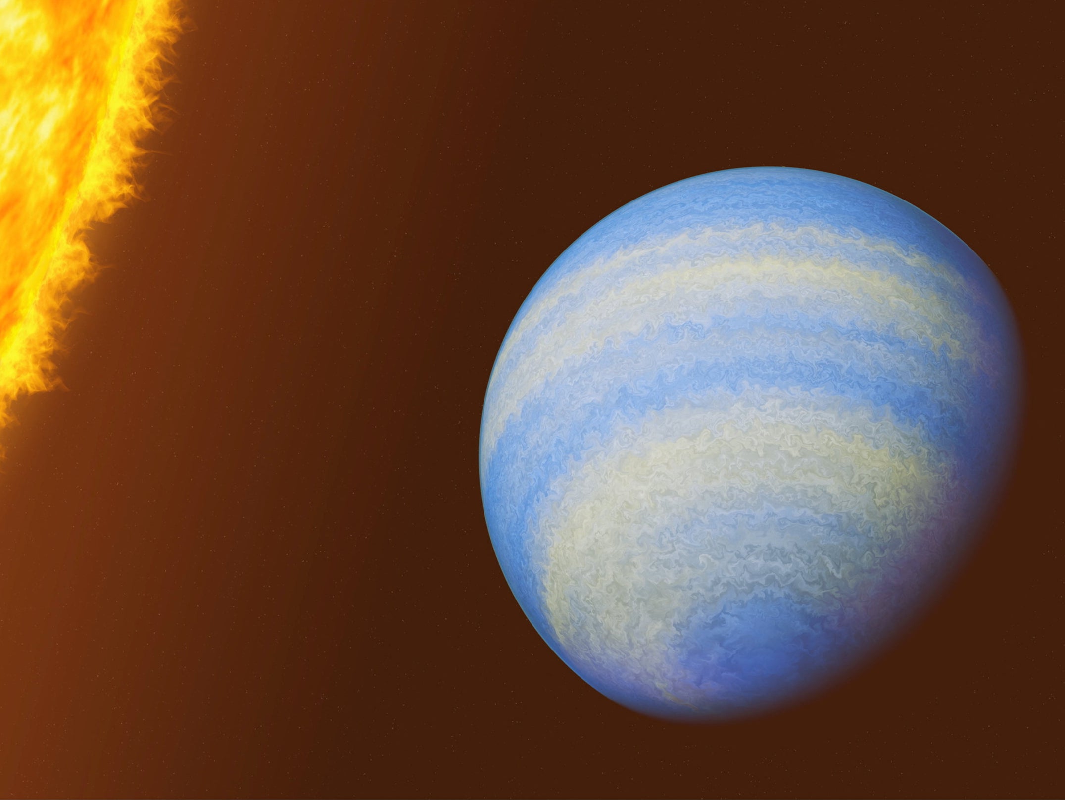 An artist’s concept of the planet HD 189733b, located 64 light-years from Earth