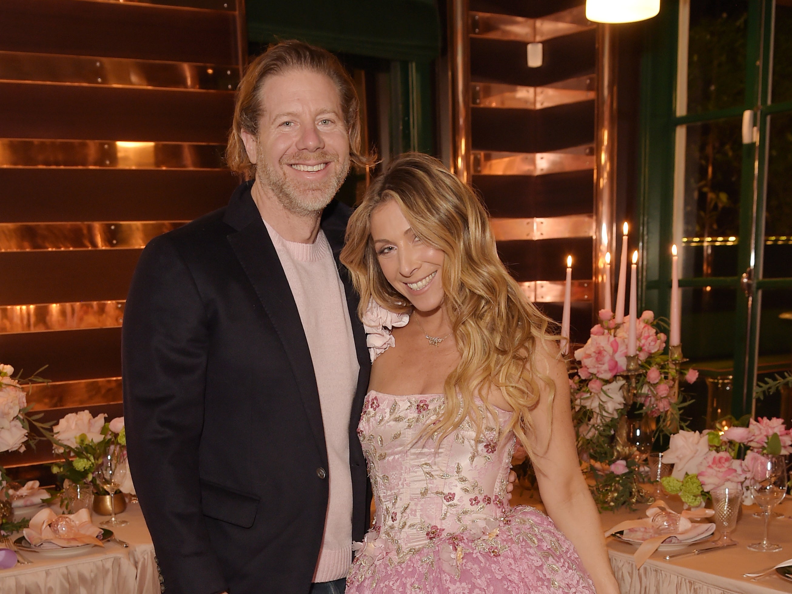 Rebecca Hessel Cohen and Todd Cohen attend a Festive dinner to celebrate the opening of the first LoveShackFancy London store on Westbourne Grove at Casa Cruz on 2 December 2022 in London, England ( Antony Jones/Getty Images for LoveShackFancy )