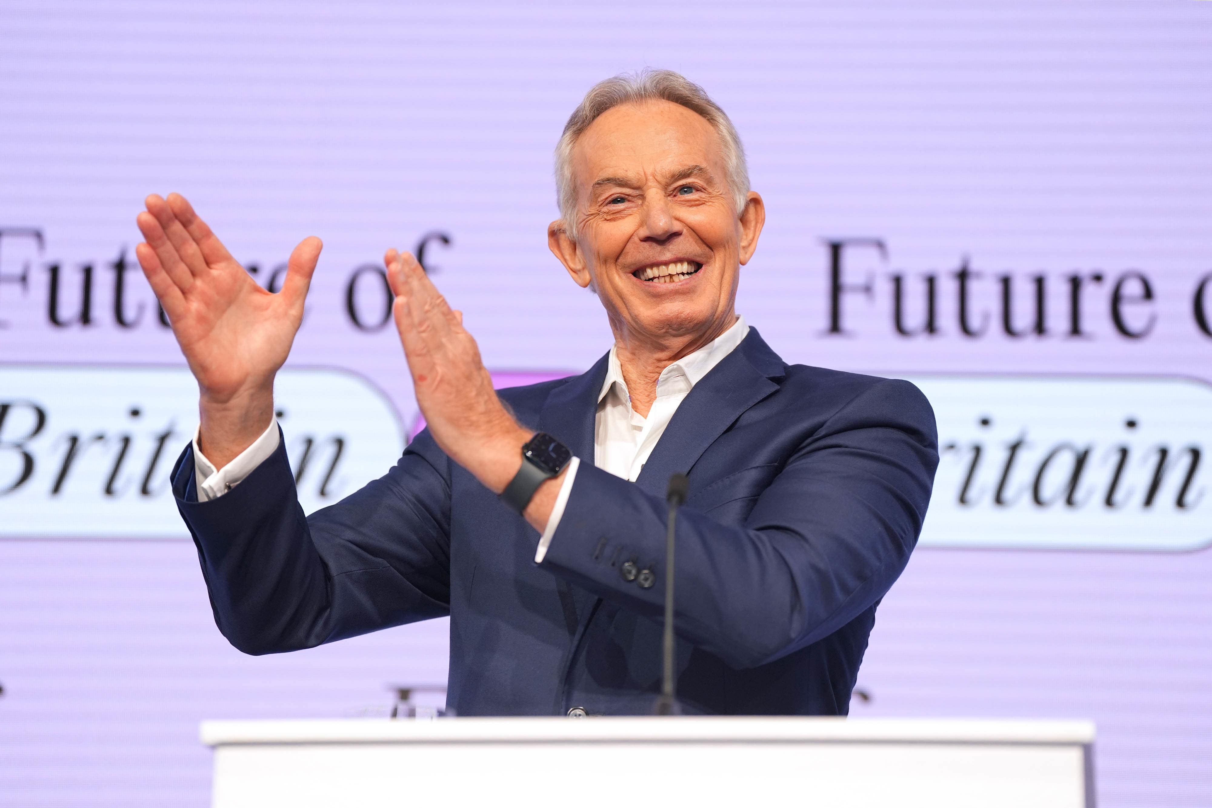 Sir Tony Blair says the UK needs to improve growth and productivity and drive value and efficiency through public spending (Yui Mok/PA)