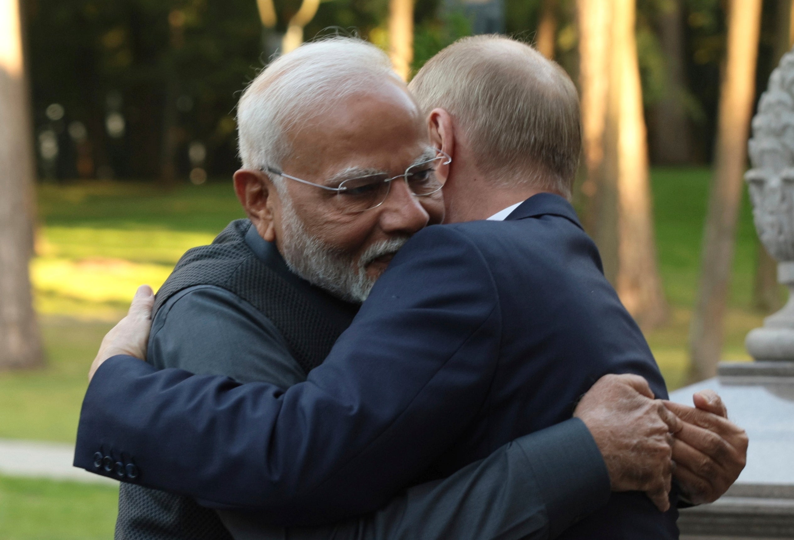 Narendra Modi and Vladimir Putin during an informal meeting in Moscow