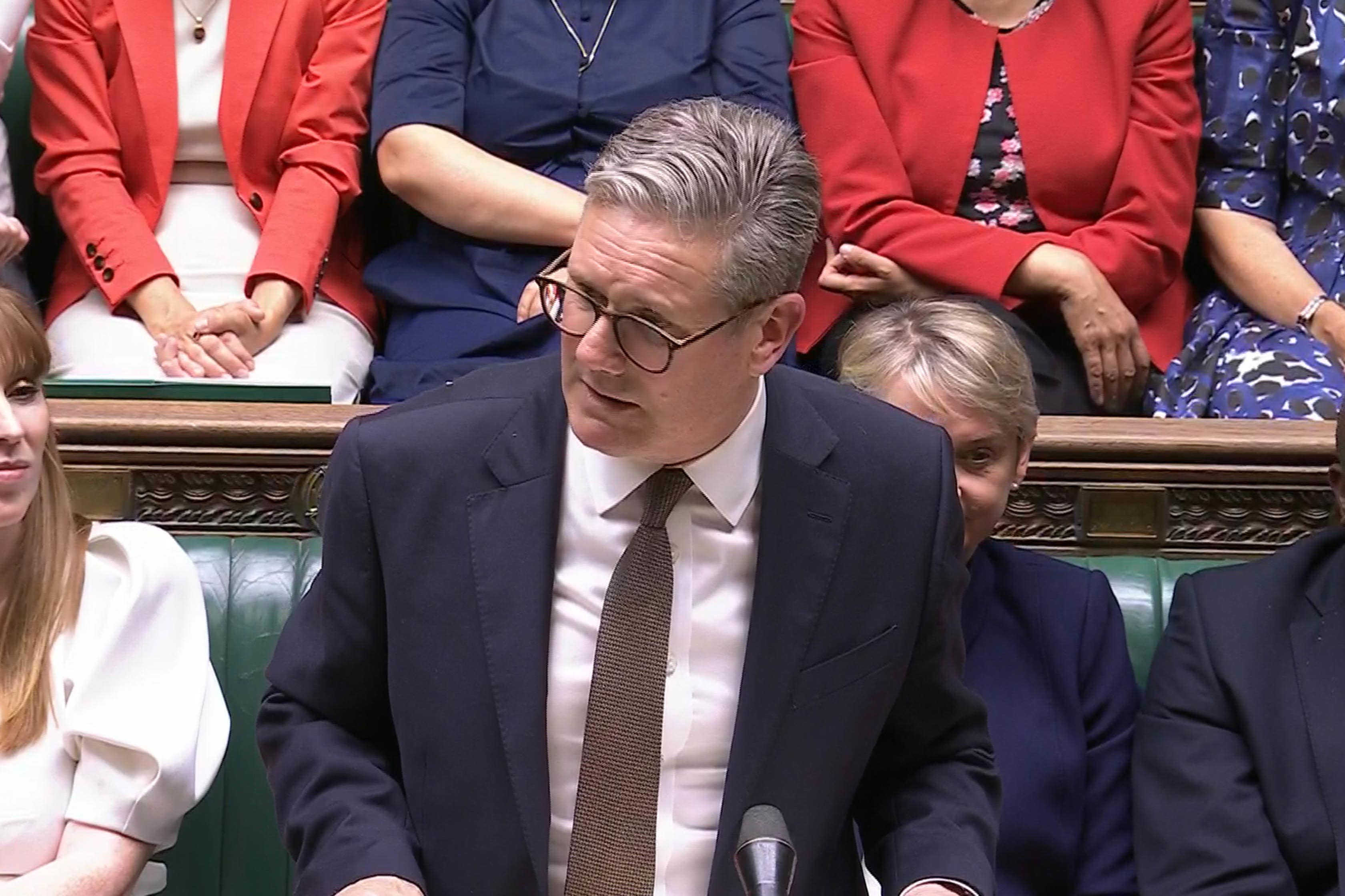 Sir Keir Starmer paid tribute to colleagues past and present as he made his first appearance in the House of Commons since becoming Prime Minister (House of Commons/UK Parliament/PA)