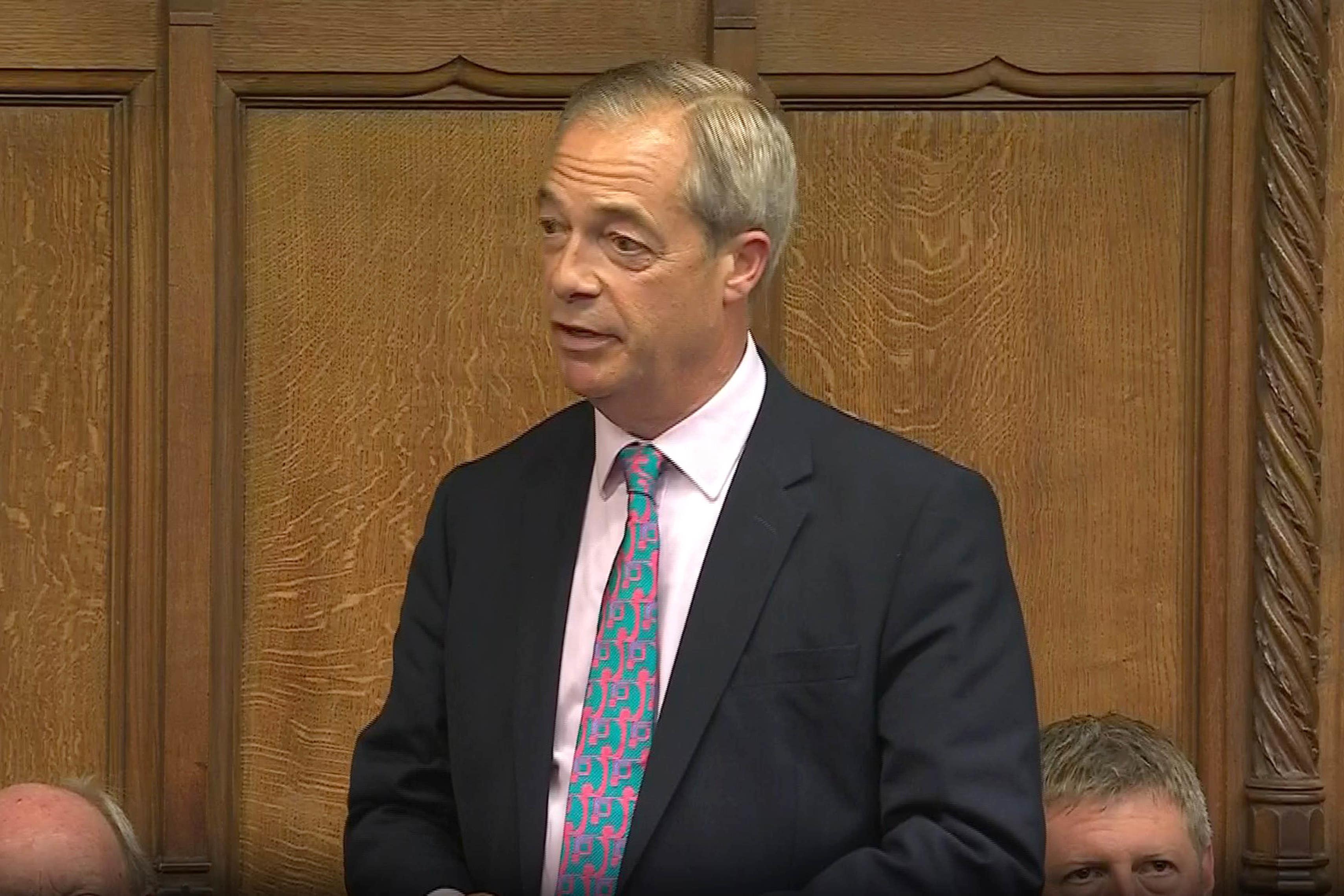 Reform UK leader, Nigel Farage speaking in the House of Commons, London (UK Parliament/PA)