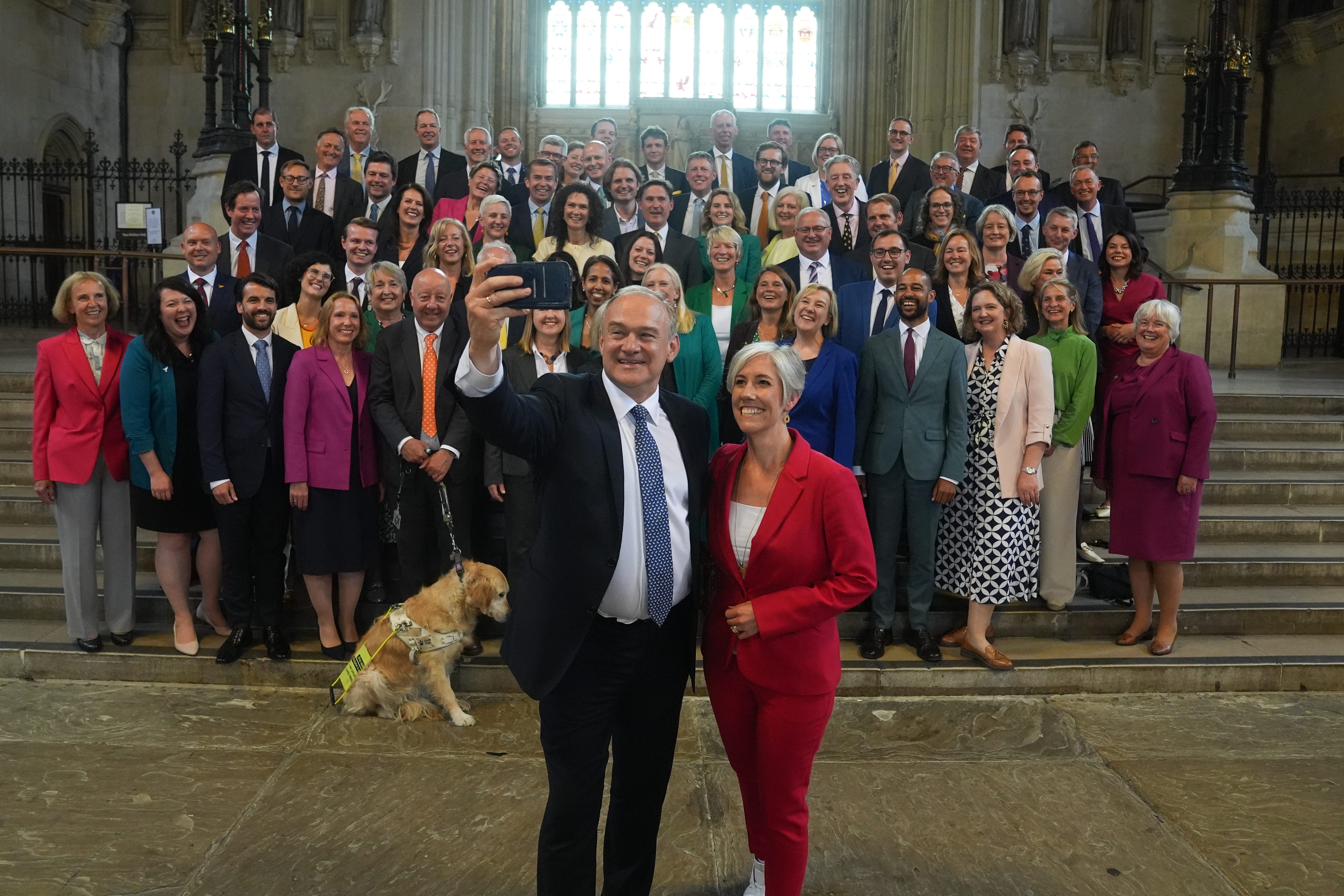 Sir Ed Davey welcomed a record number of Liberal Democrat MPs to Parliament on Tuesday (Lucy North/PA)