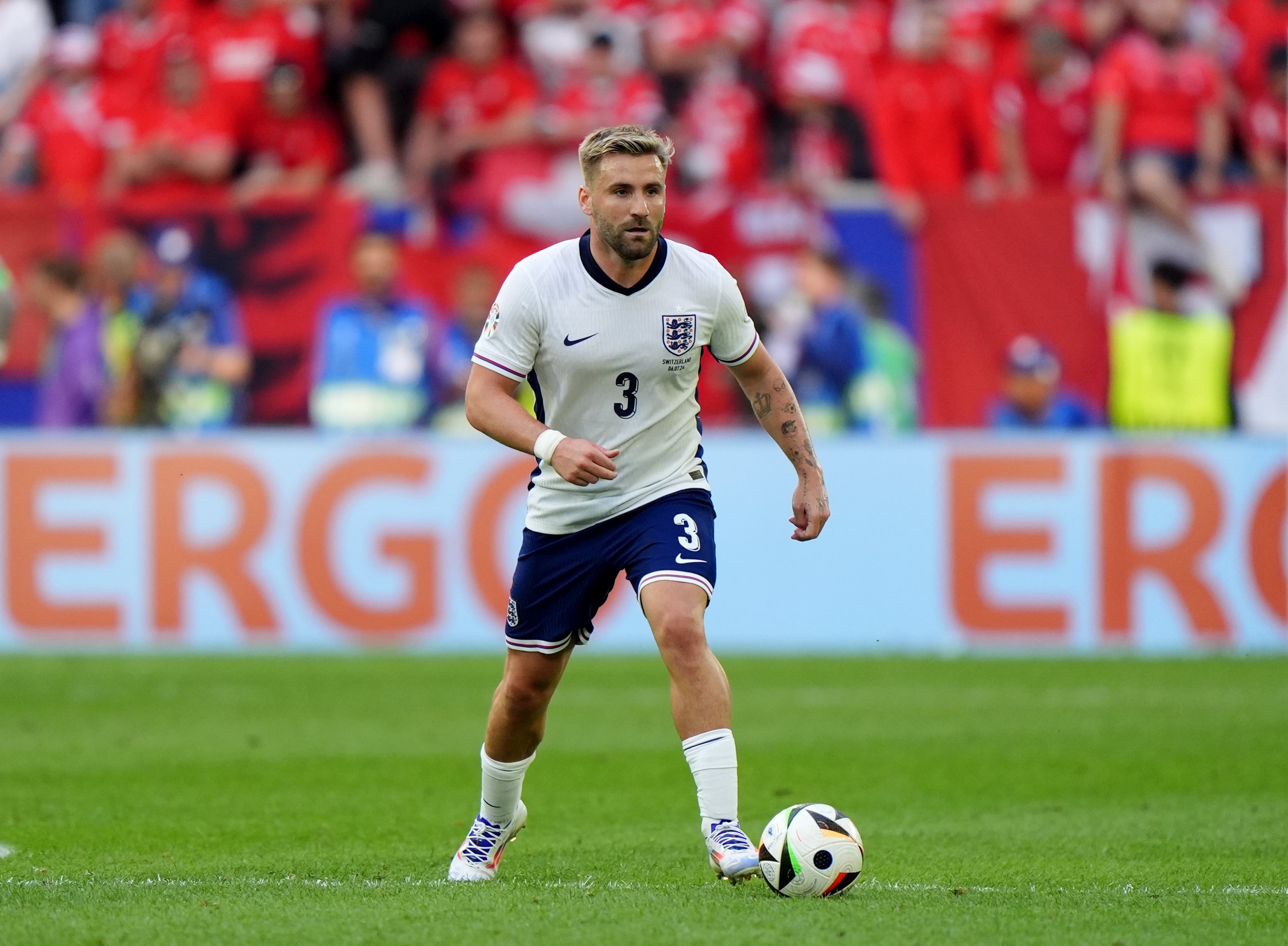 Luke Shaw came off the bench against Switzerland (Bradley Collyer/PA).