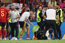 Injury fears for Alvaro Morata as photographer falls on Spain captain’s knee