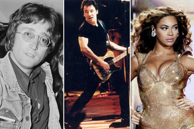 <p>John Lennon / Bruce Springsteen / Beyonce</p>