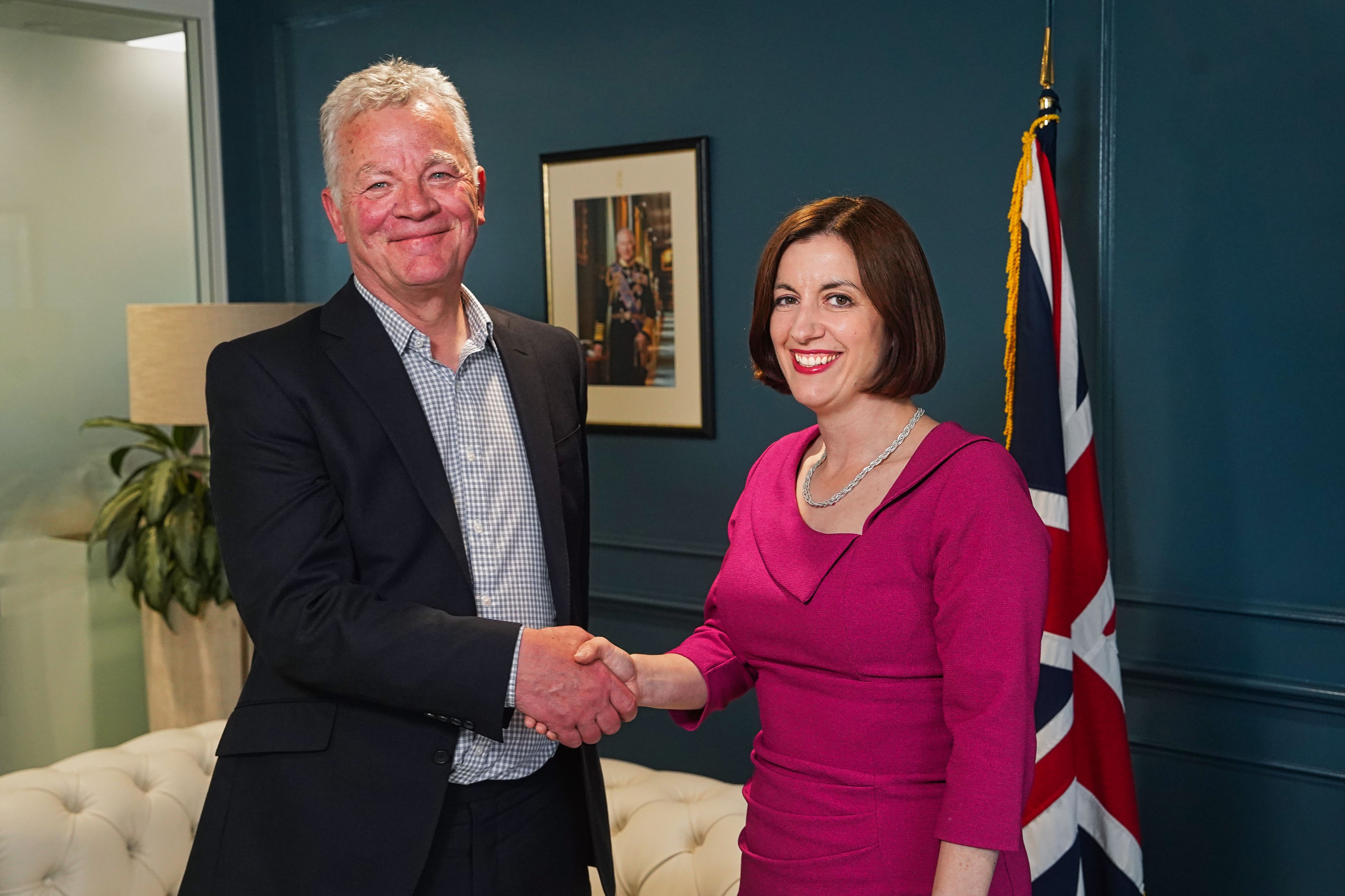 Sir Kevan Collins with Education Secretary Bridget Phillipson (DfE/PA)