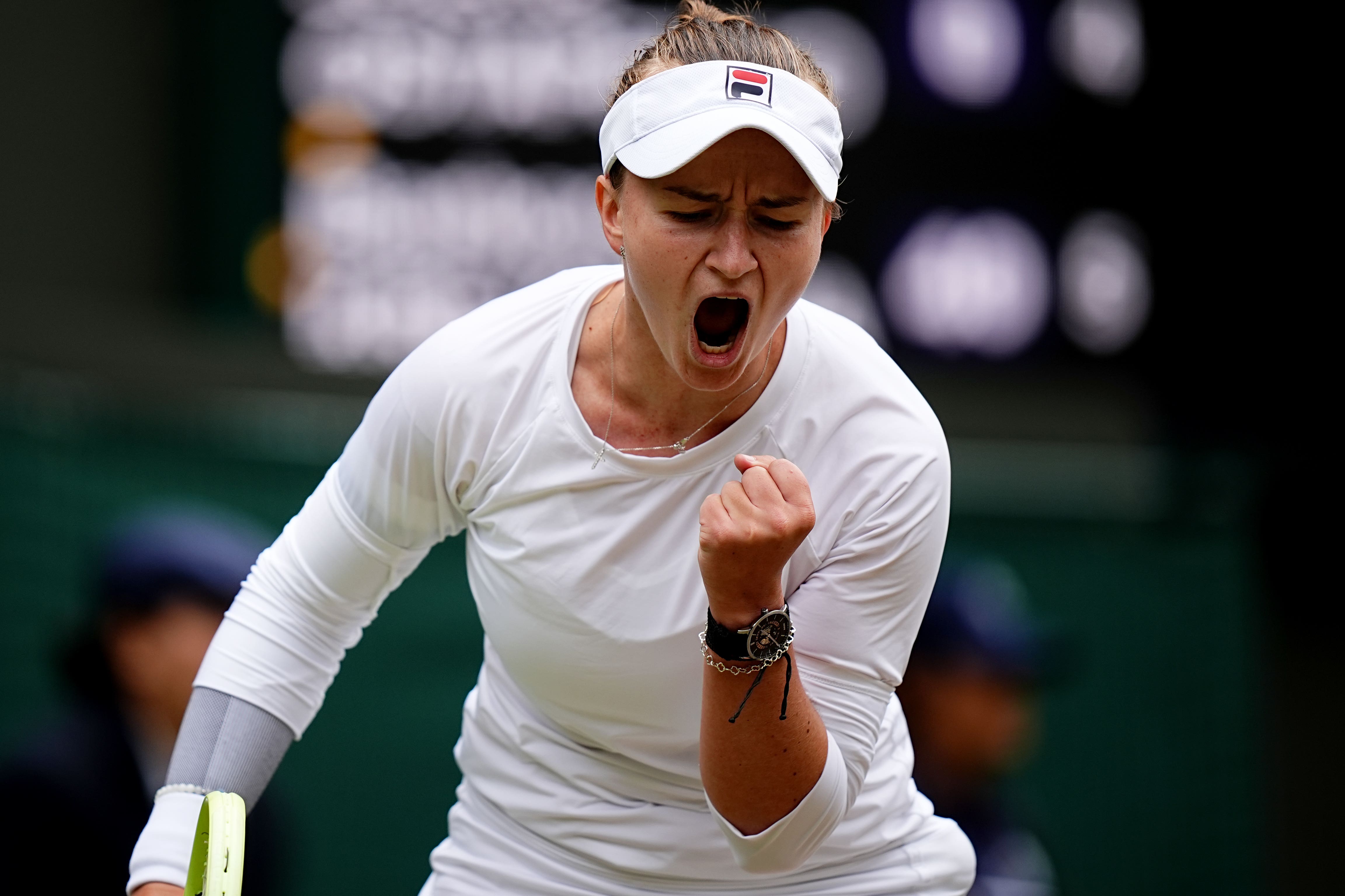 Barbora Krejcikova is through to the Wimbledon semi-finals (Aaron Chown/PA)