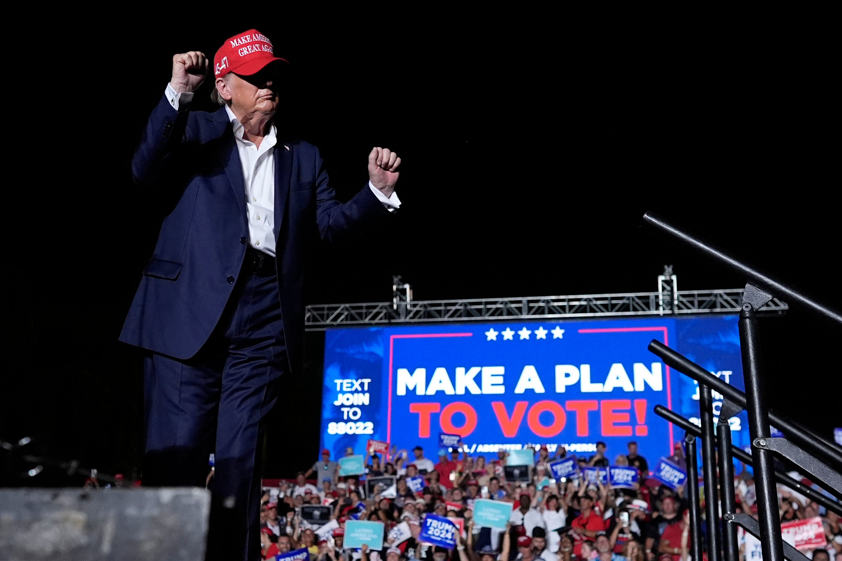 Trump dances after his 75-minute speech