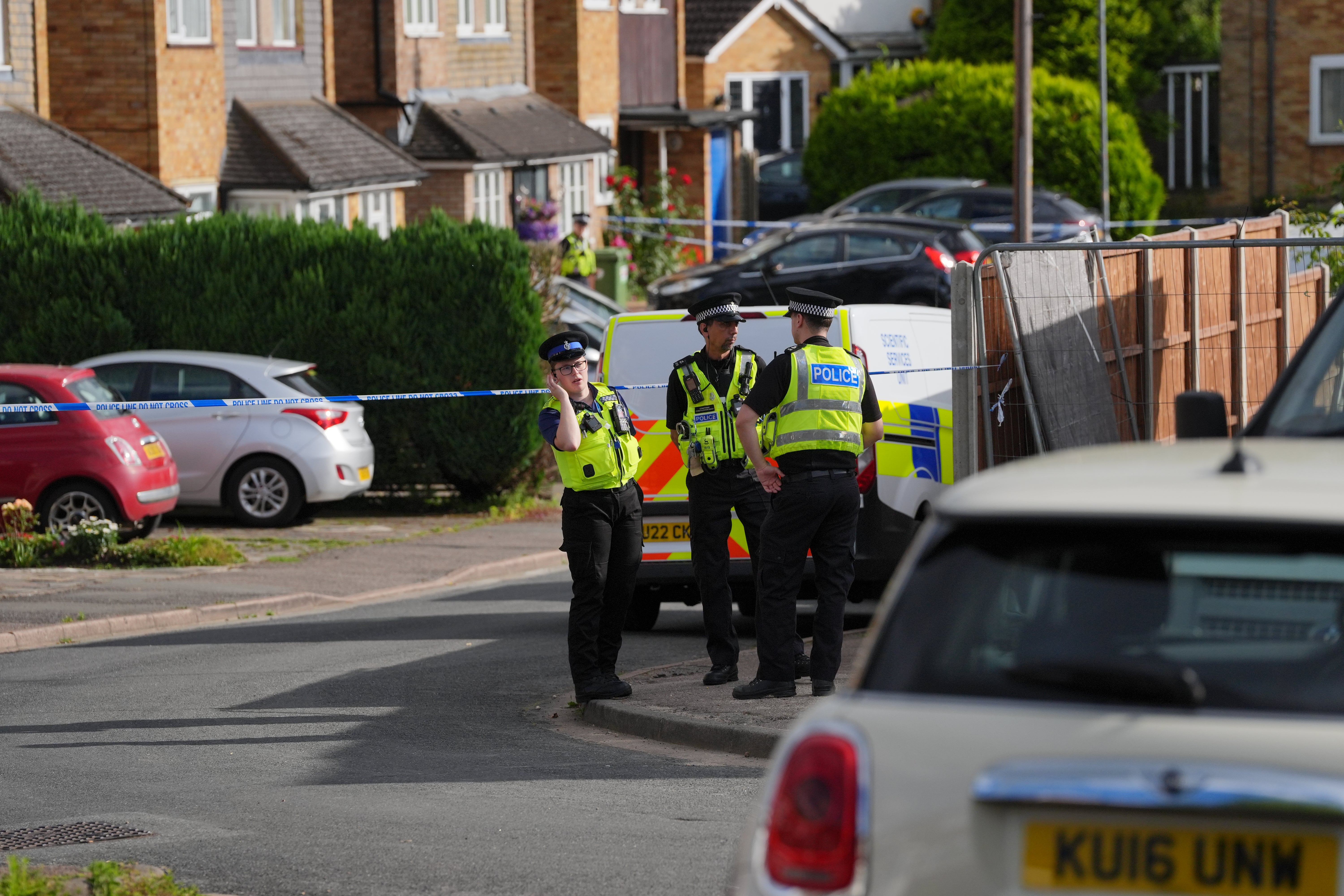 A view of police at the scene in Bushey in July