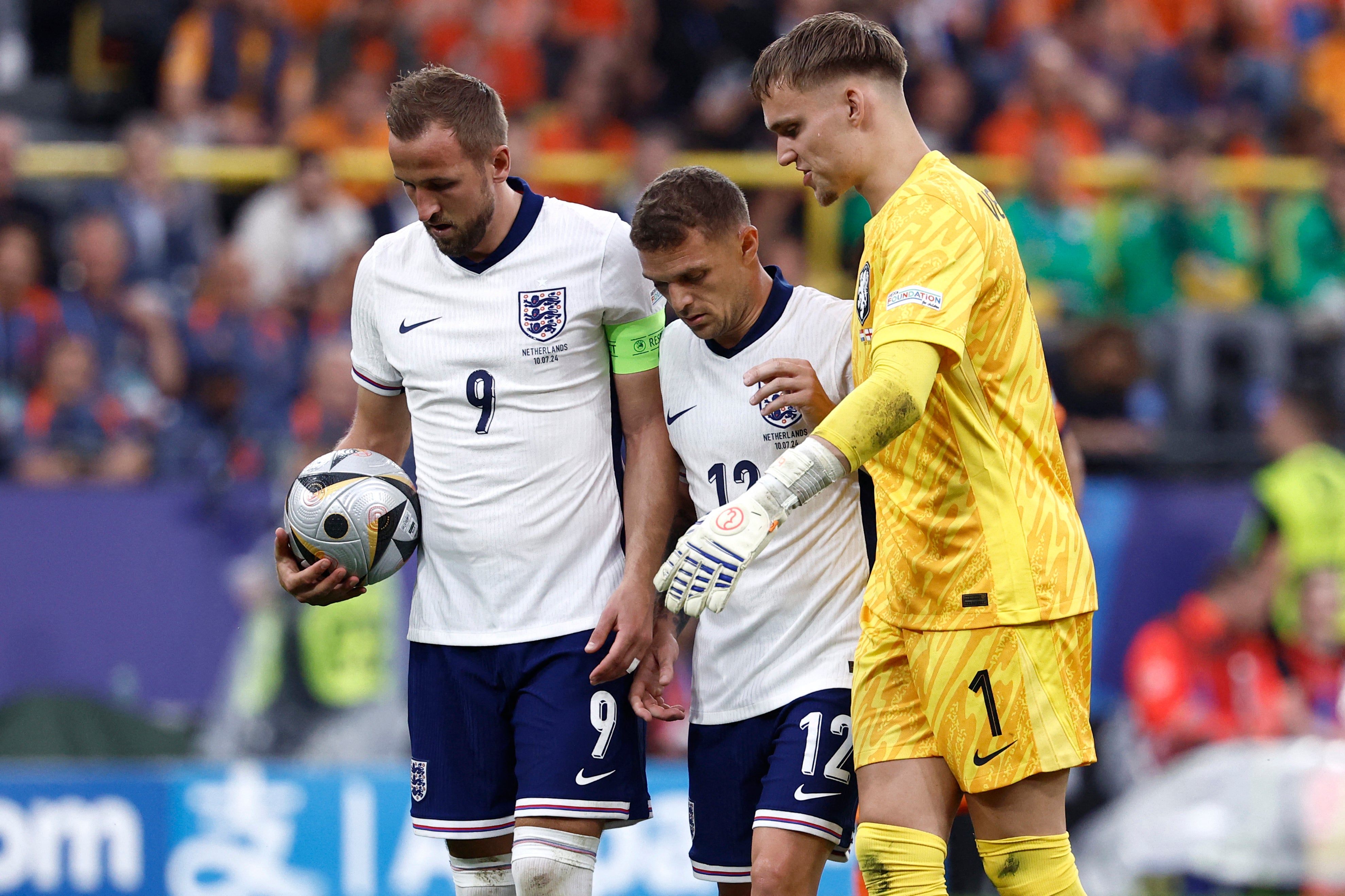 Kieran Trippier hobbles in Dortmund against the Netherlands