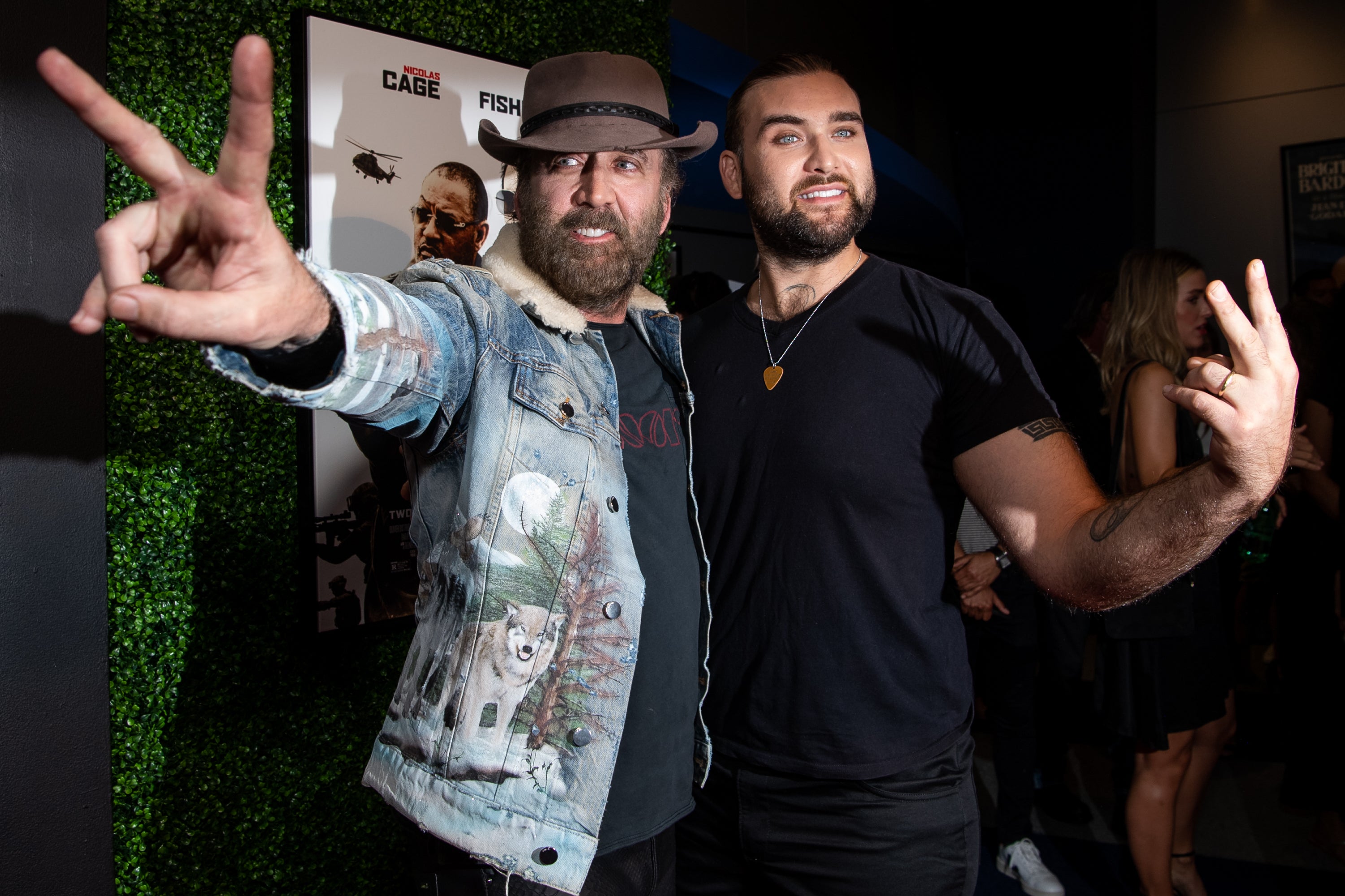 Nicolas Cage with his son Weston Coppola Cage at the premiere of ‘Running with the Devil’ in 2019