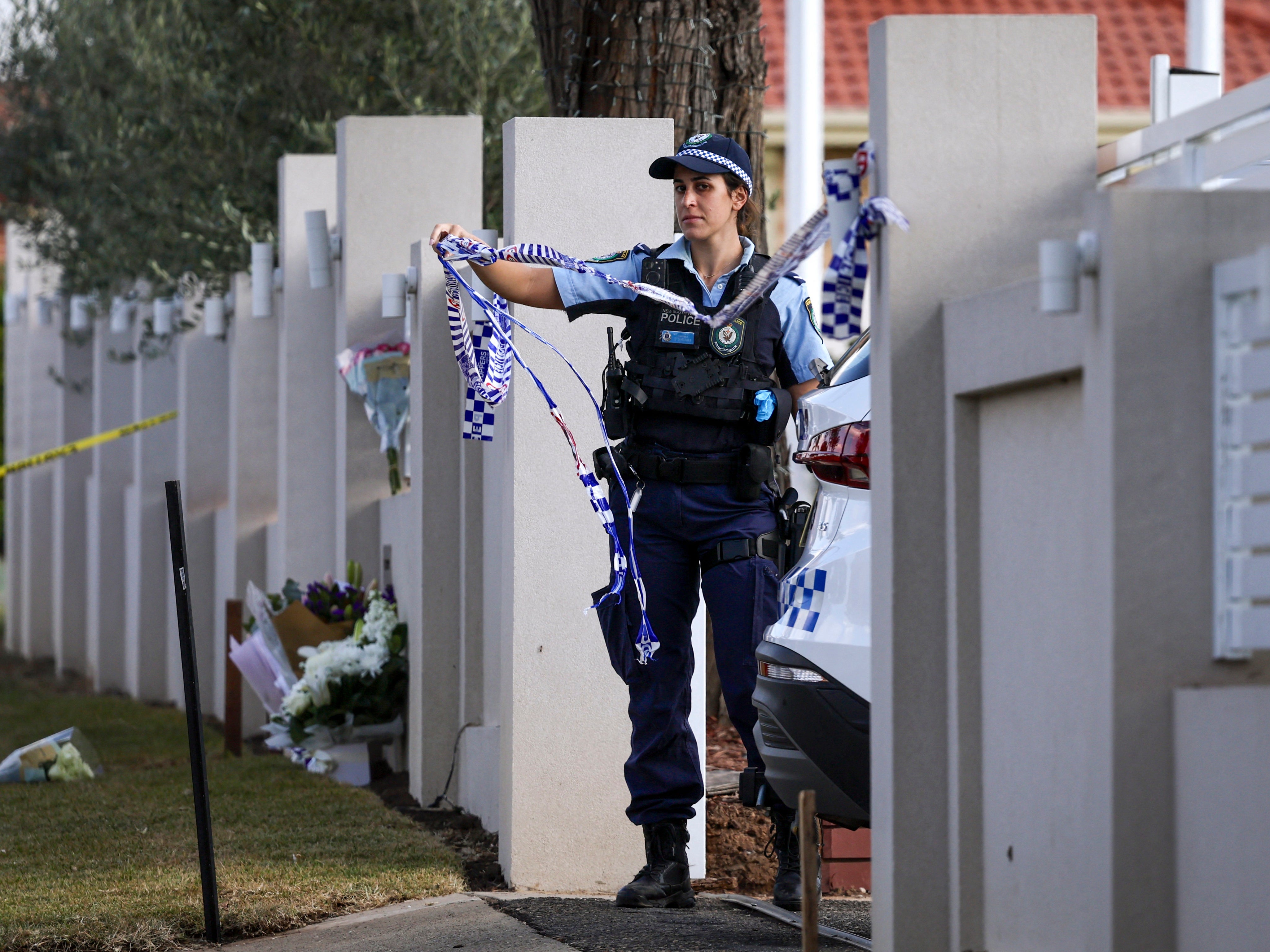 File: A police officer in Sydney